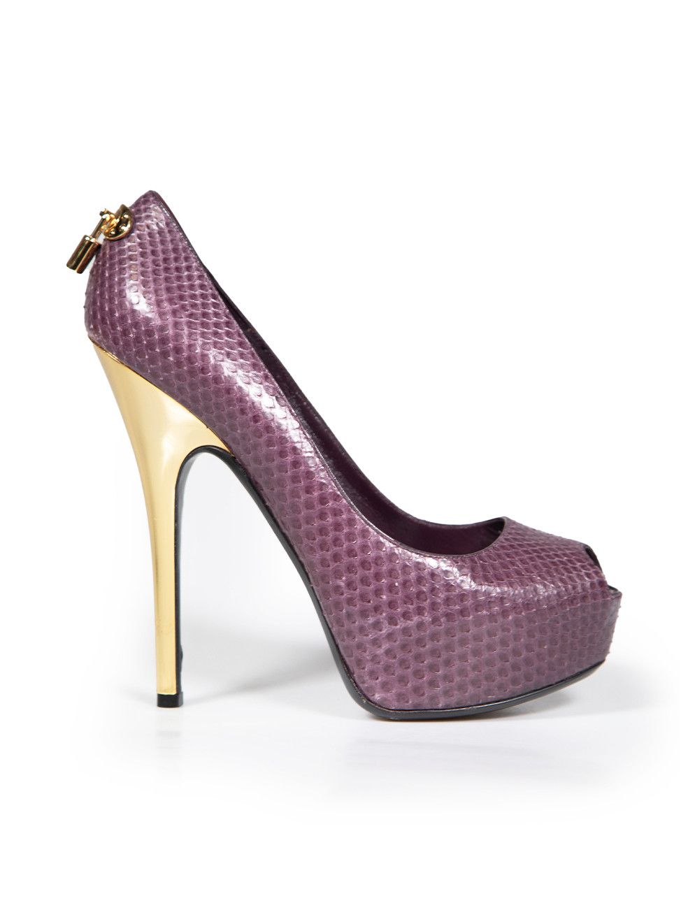 Louis Vuitton Purple Snakeskin Oh Really! Heels Size US 8.5 / IT 38.5 - 1 Thumbnail