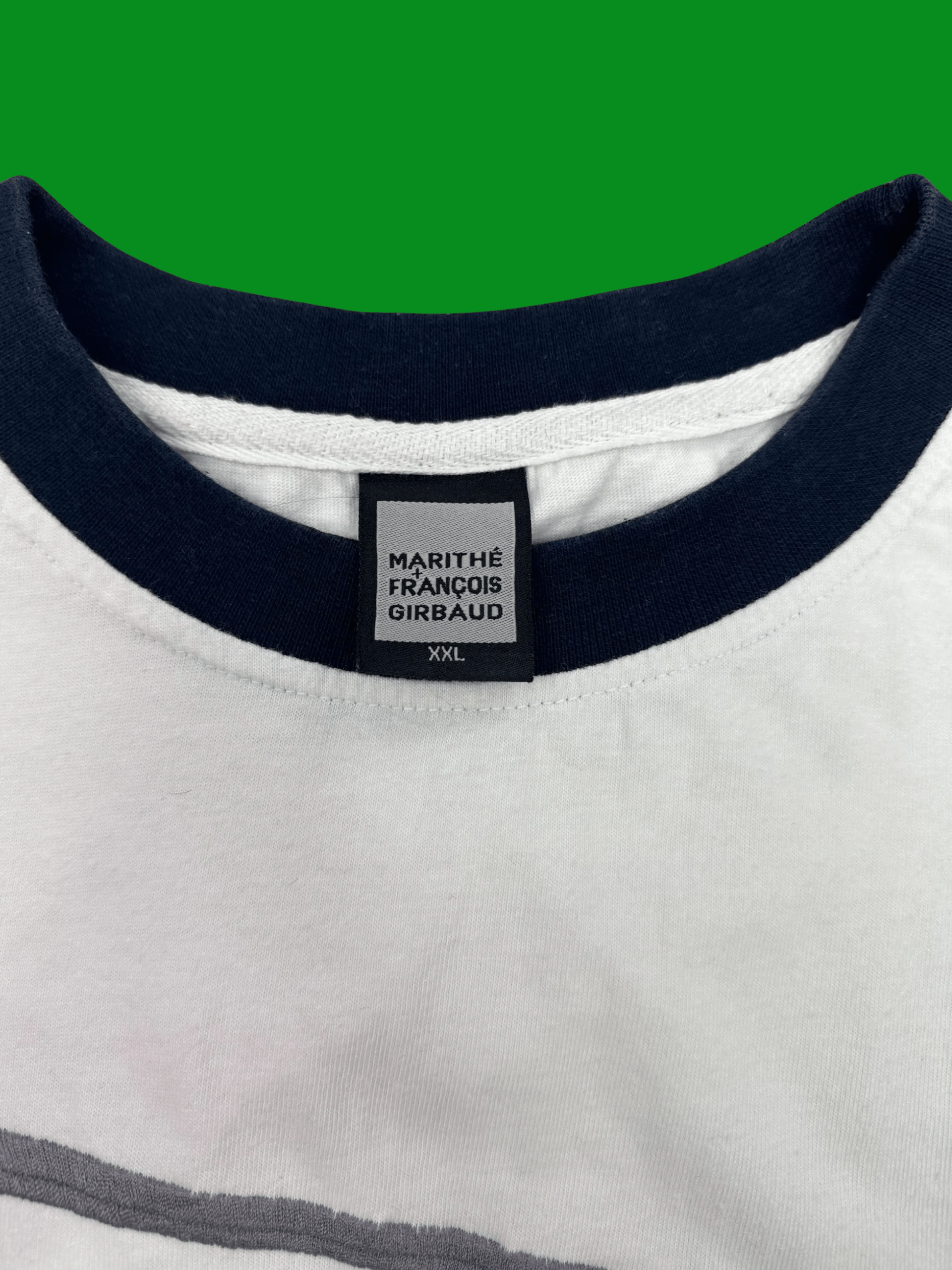 Marithe + Francois Girbaud Marithé + François Girbaud Paris/NYCWhite w/ Navy Sleeves Size US XXL / EU 58 / 5 - 3 Thumbnail