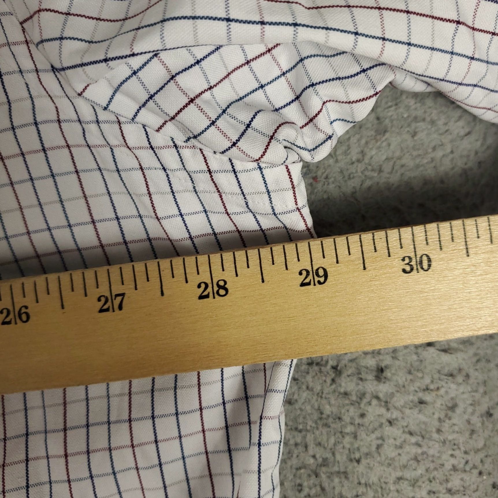 Brooks Brothers Brooks Brothers Shirt Mens 17.5 White Blue Check Dress Button Up Long Sleeve Size 46R - 6 Thumbnail