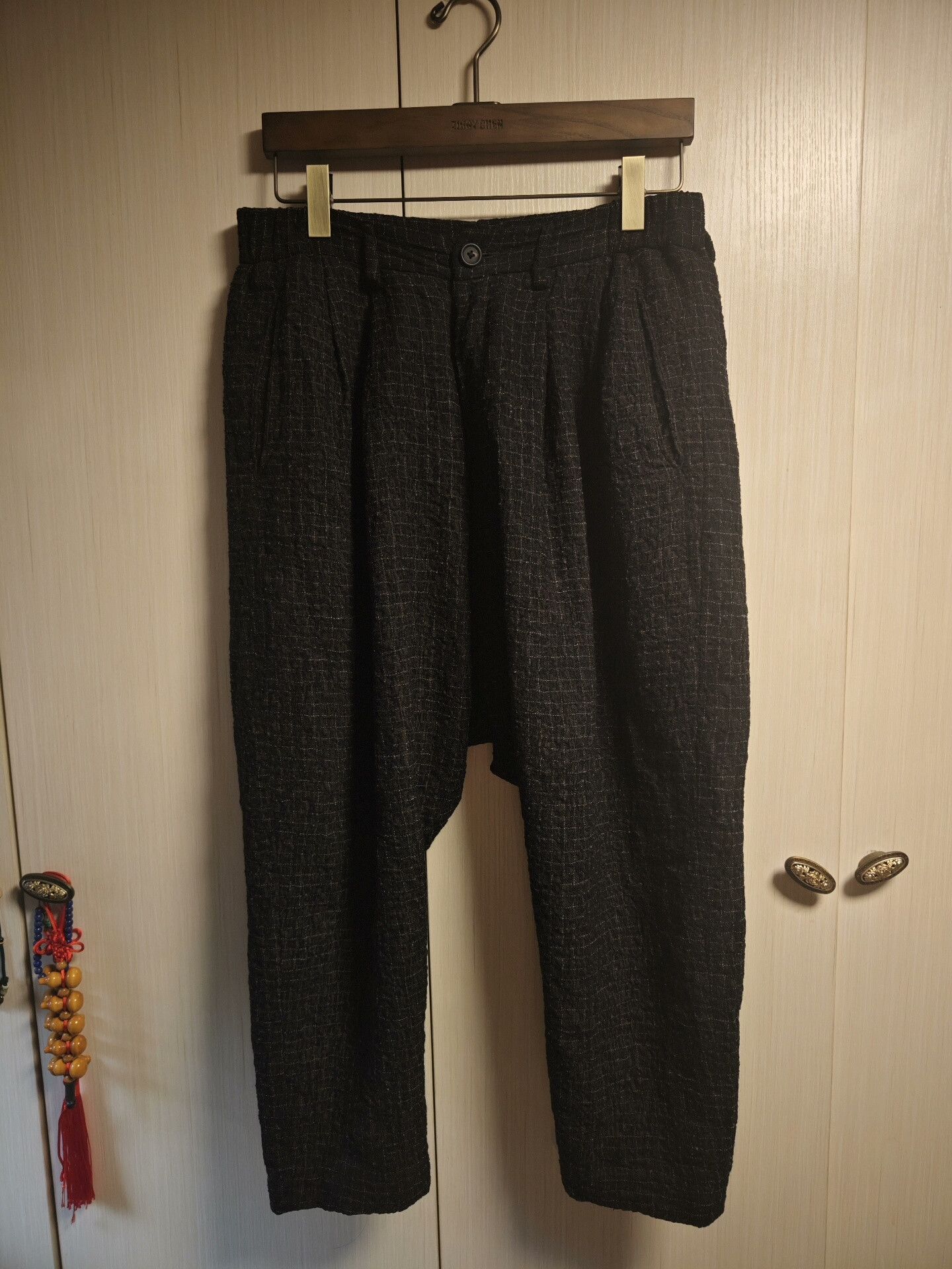 Ziggy Chen ziggy chen black wool checkered pants Size US 36 / EU 52 - 1 Thumbnail