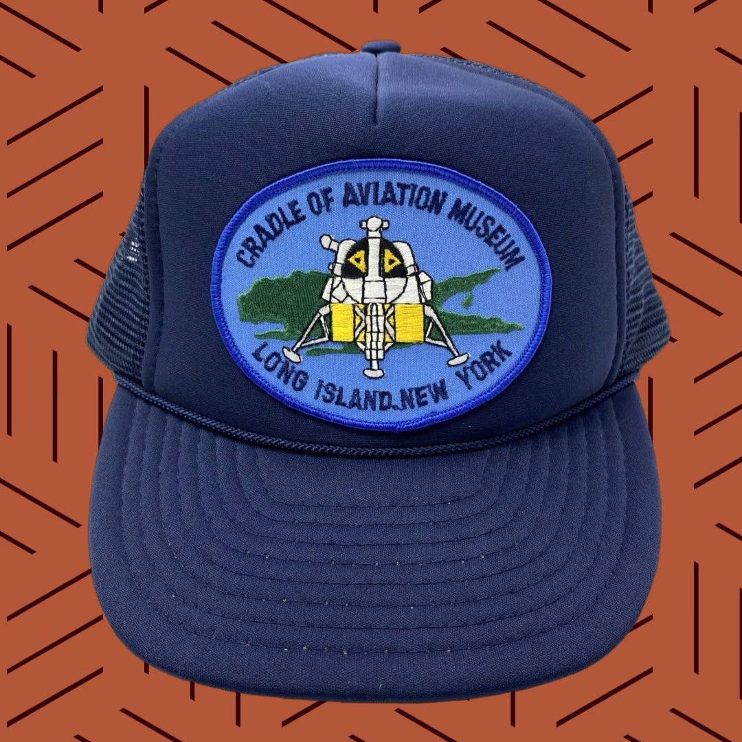 Vintage VTG 80S AVIATION CAP Hat Trucker Nissin Patch MILITARY AIRCRAFT Blue Snapback One Size Mens Cayman? Size ONE SIZE - 1 Thumbnail