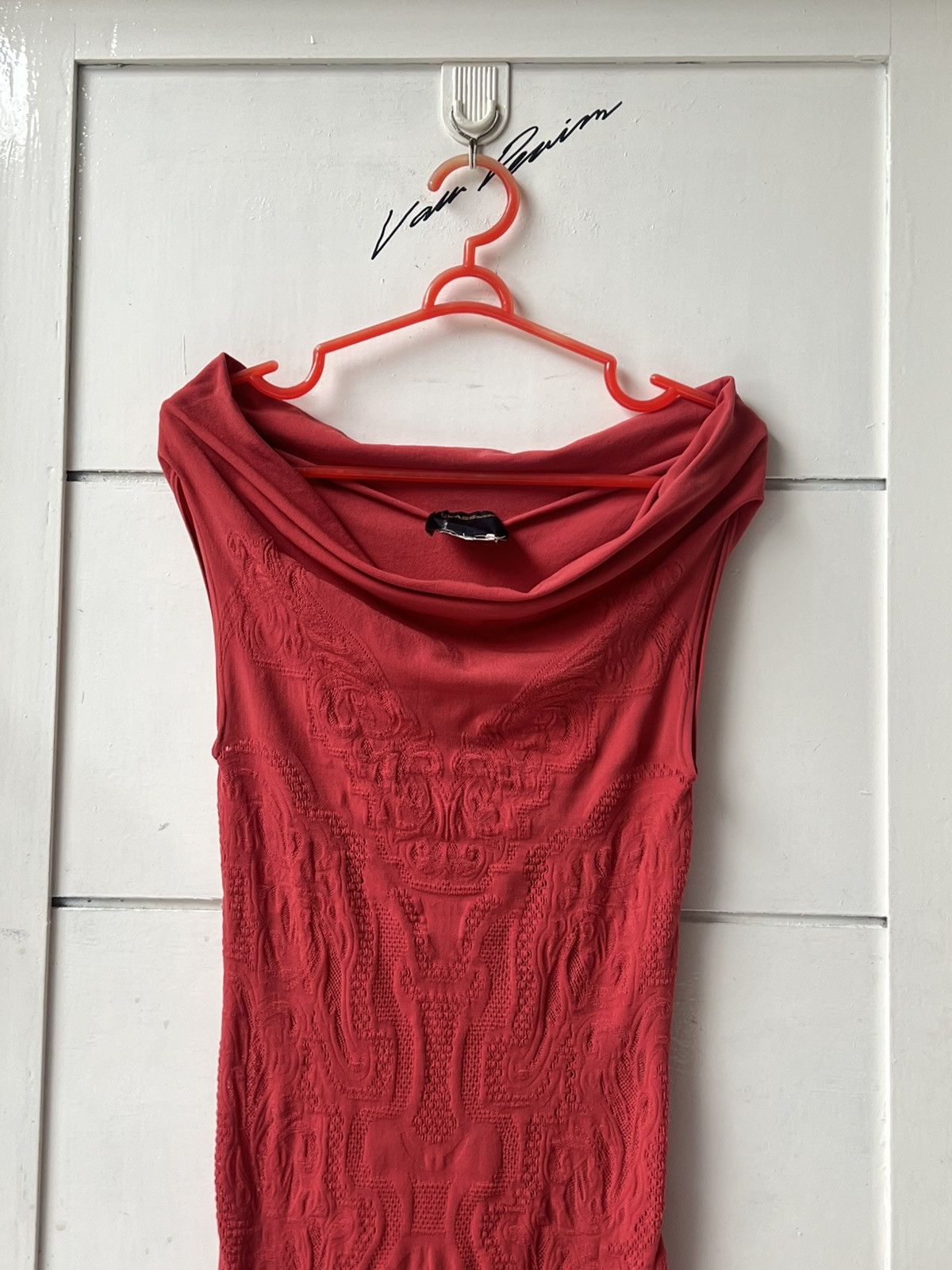 Roberto Cavalli Class Roberto Cavalli Red Midi Dress Size XS / US 0-2 / IT 36-38 - 2 Thumbnail