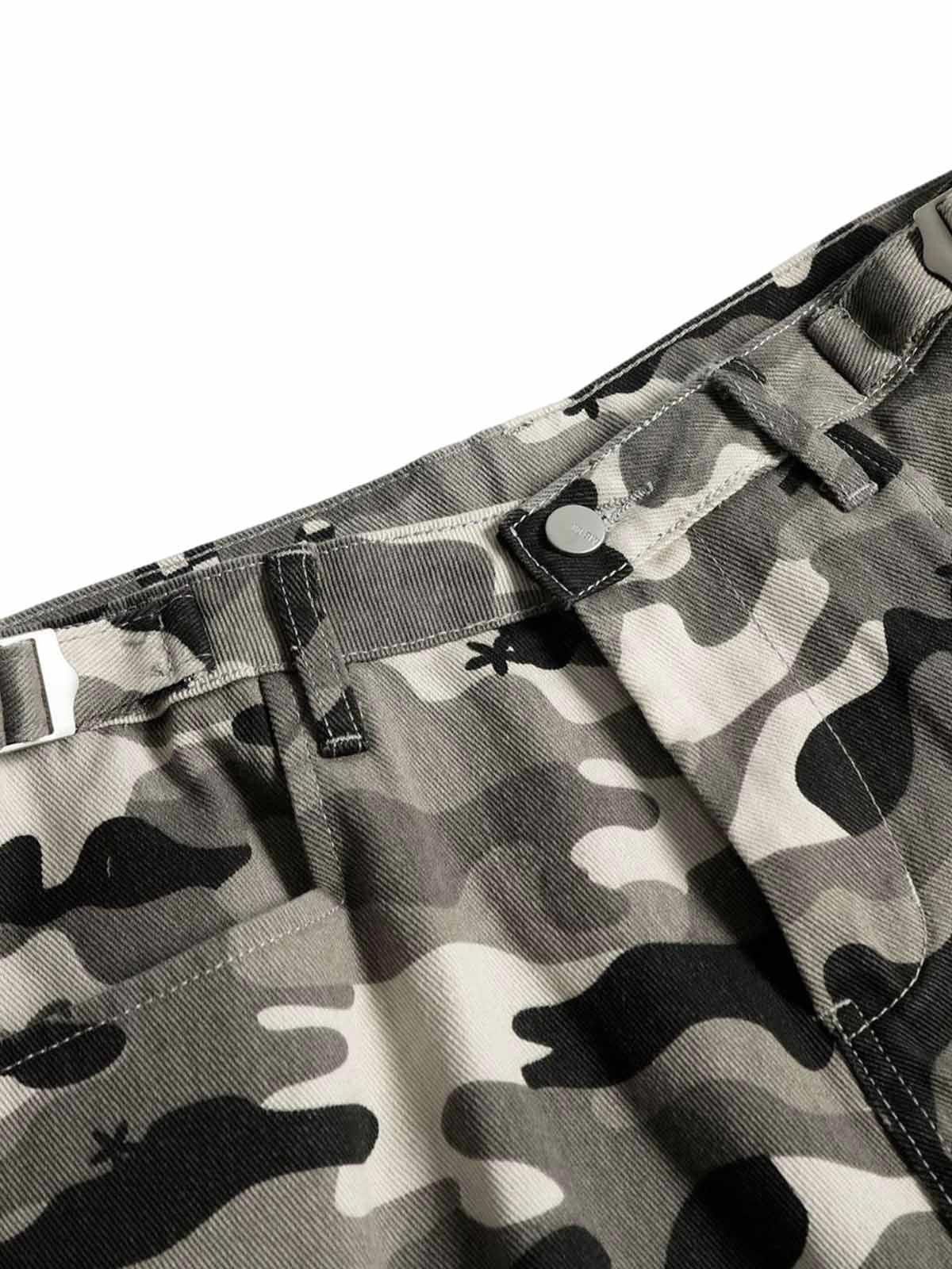 Japanese Brand Camouflage Multi-pocket Cargo Jorts - 2429 Size ONE SIZE - 4 Thumbnail