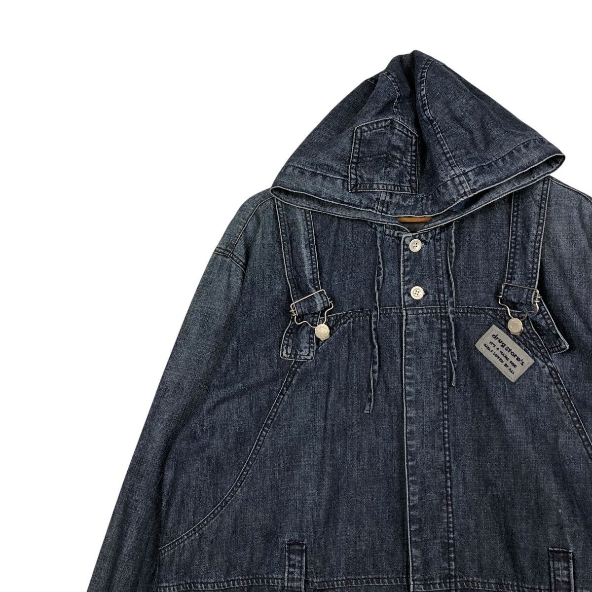 Japanese Brand 📌Vintage Biker Denim Jacket Drug Store's Big Logo Design Size US M / EU 48-50 / 2 - 8 Thumbnail