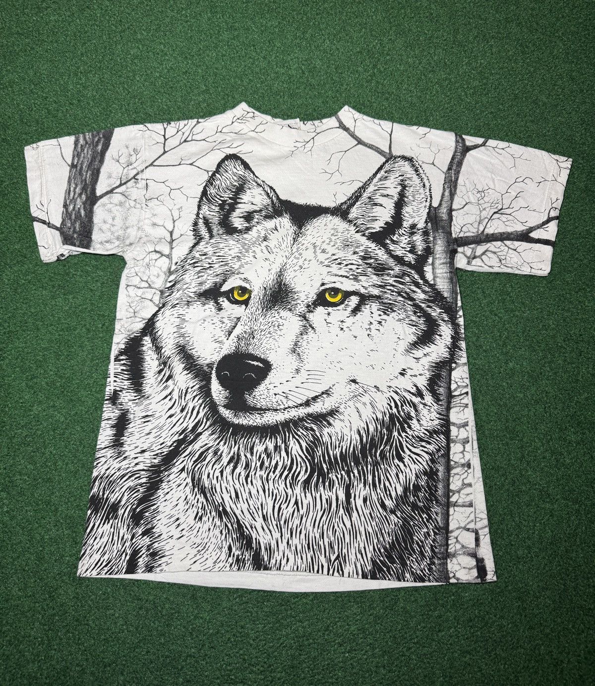 Vintage Vintage Wolf Dog Animal 90s Nature Aop XS/S 18x24 T Shirt Size US S / EU 44-46 / 1 - 1 Thumbnail