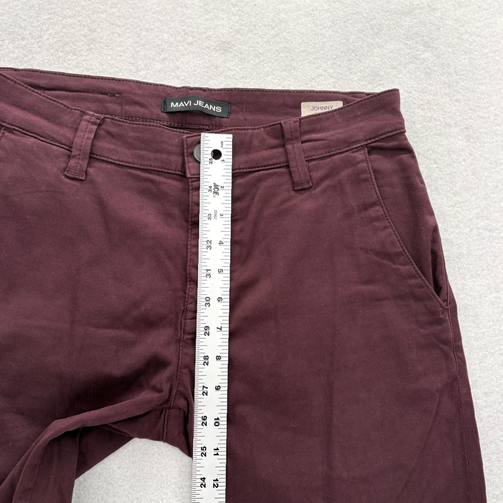 Mavi Mavi Johnny Pants Mens 30x28 Burgundy Slim Leg Chino Twill Stretch Casual Preppy Pants Mens Burgundy Chino Twill Stretch Johnny Size US 30 / EU 46 - 7 Thumbnail