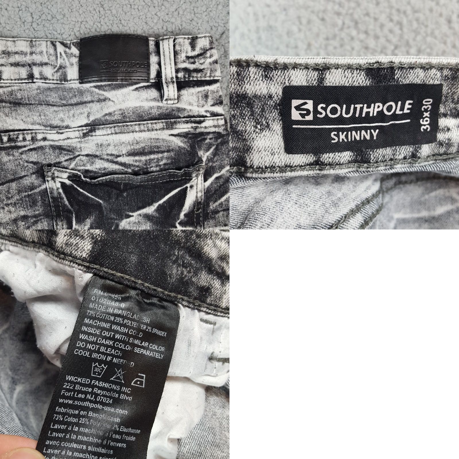 Southpole Vintage Southpole Y2K Acid Wash Skinny Jeans Men’s Size 36x30 Denim Goth Skater 90s 2000s Size US 36 / EU 52 - 8 Thumbnail