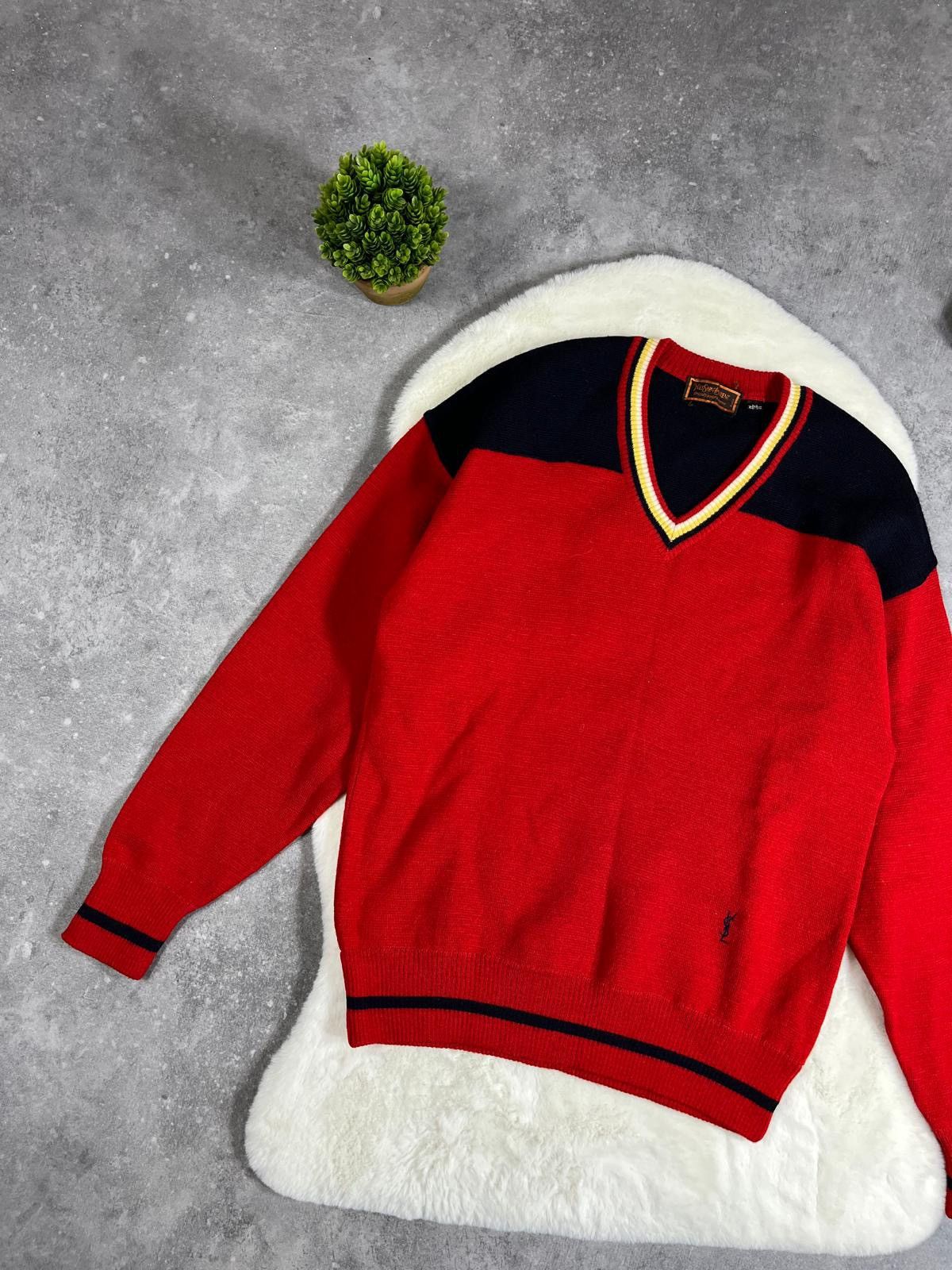 Vintage × Yves Saint Laurent Yves Saint Laurent Wool Jumper Vintage YSL France Paris Size US M / EU 48-50 / 2 - 2 Thumbnail