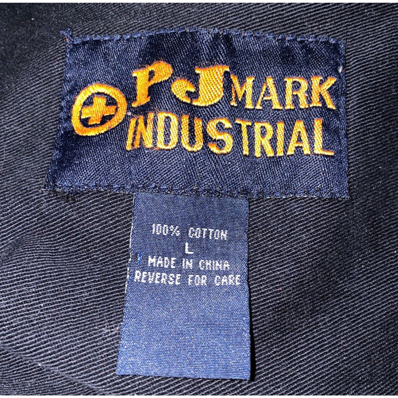 Vintage PJ Mark Industrial Shirt Mens Long Sleeve Cotton Button Front Size L Black Size US L / EU 52-54 / 3 - 6 Thumbnail