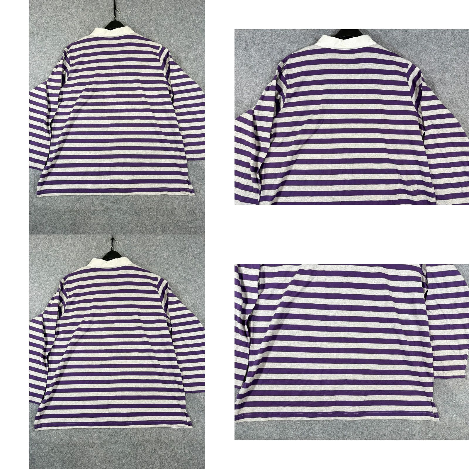 Vintage VINTAGE Pink Panther Polo Shirt Womens 22/24 Striped Logo Purple Gray Long Sleeve Polo 2002 Womens Size 3XL / US 20-22 - 8 Thumbnail