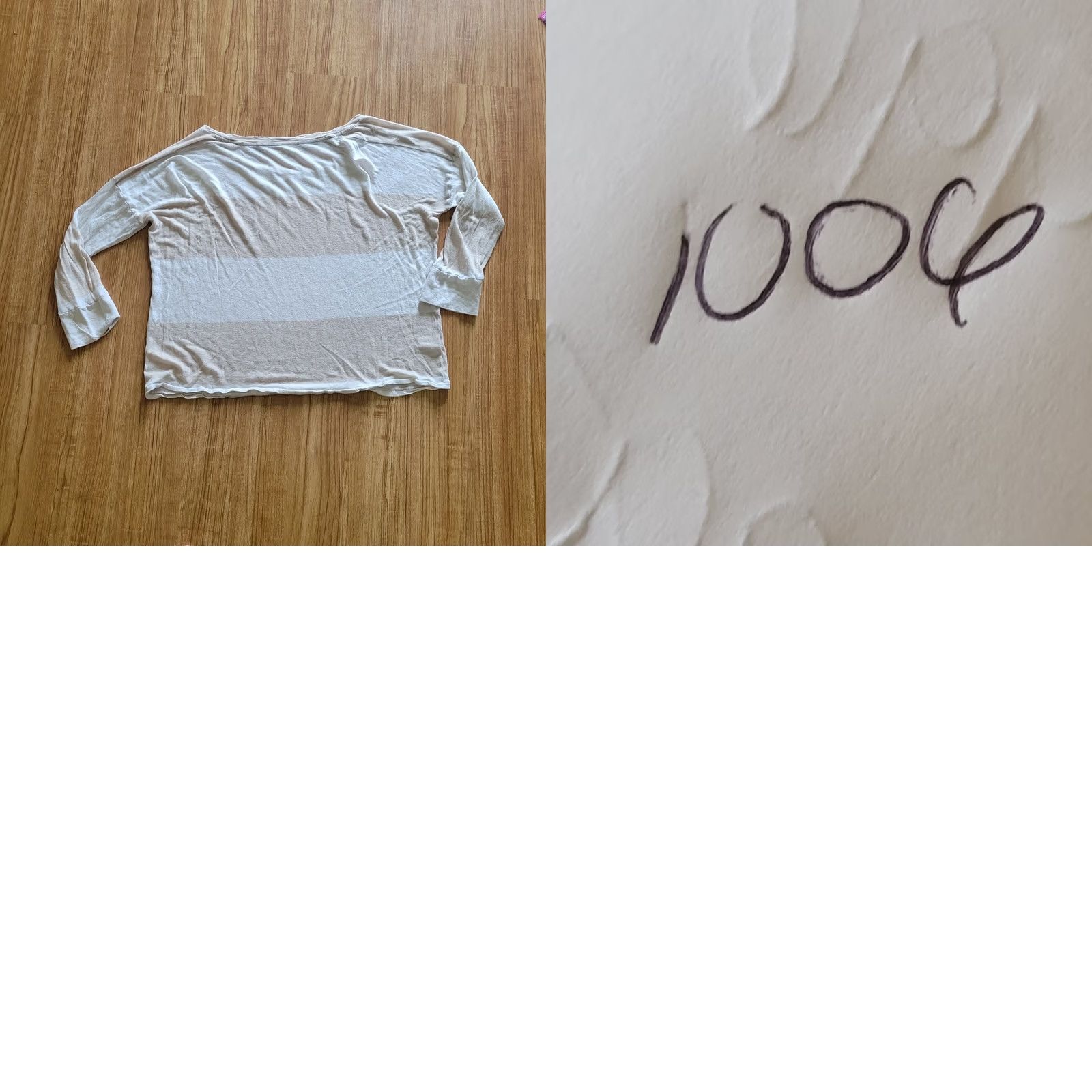 Ann Taylor LOFT Shirt Womens M Beige White Striped Linen Blend 3/4 Sleeve Top Regular Fit Womens Size M / US 6-8 / IT 42-44 - 8 Thumbnail