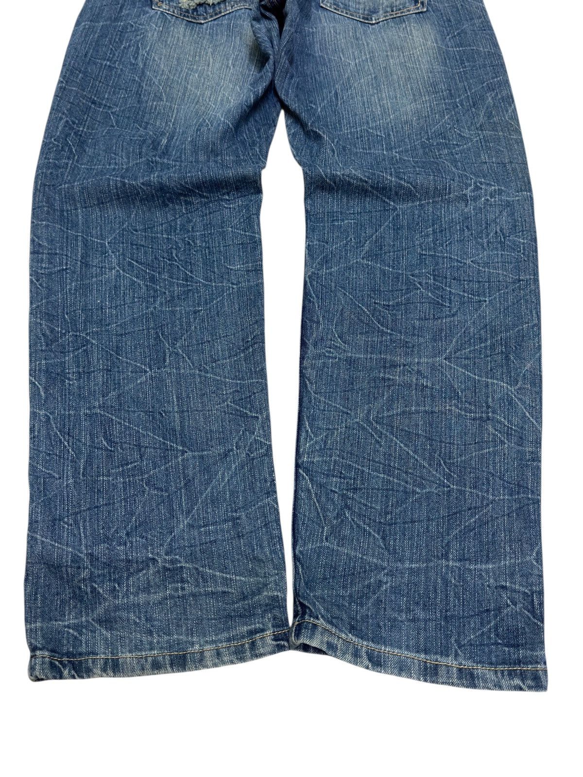 Hysteric Glamour Distressed Denim Back Buckle Heavy Ripped Blue Jeans Size US 31 - 11 Thumbnail