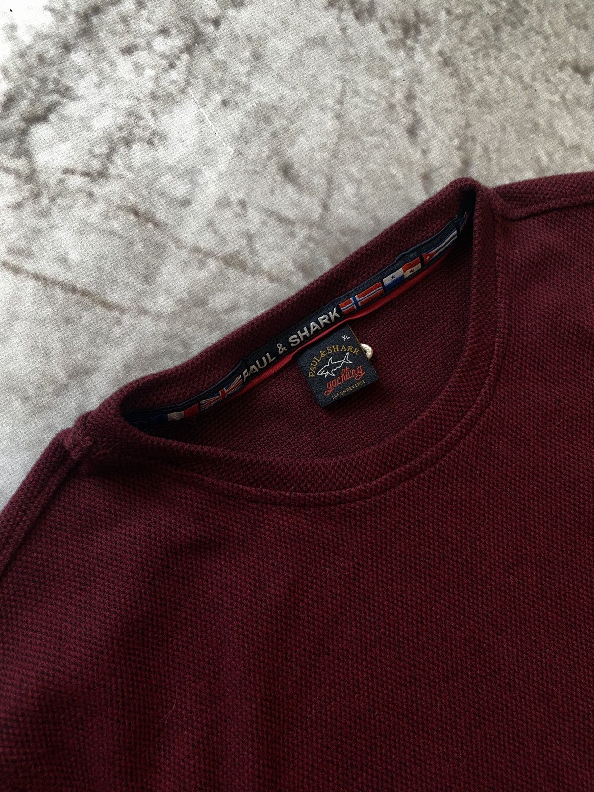 Paul & Shark × Vintage Paul Shark Luxury Italian Designers Sweater Y2k Dark Cherry Size US L / EU 52-54 / 3 - 4 Thumbnail