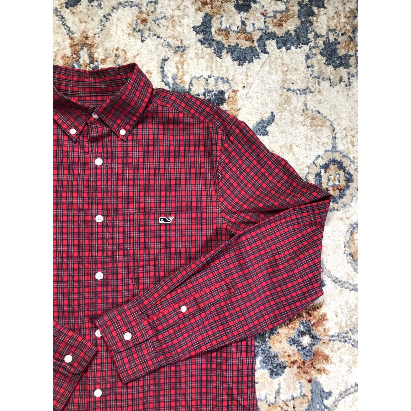 Vineyard Vines Vineyard Vines Shirt Mens S Red Plaid Long Sleeve Button-Down Whale Logo Size US S / EU 44-46 / 1 - 4 Thumbnail