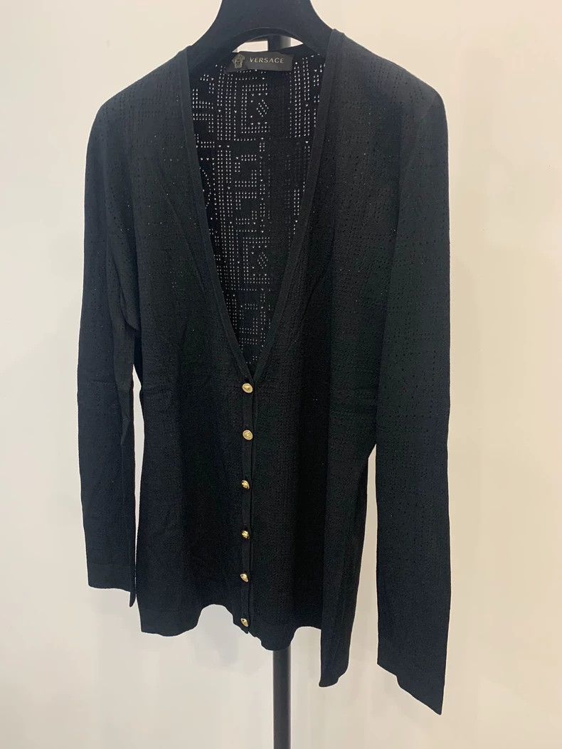 Versace Versace Women's cardigan V-neck openwork knitted vest Size S / US 4 / IT 40 - 3 Thumbnail