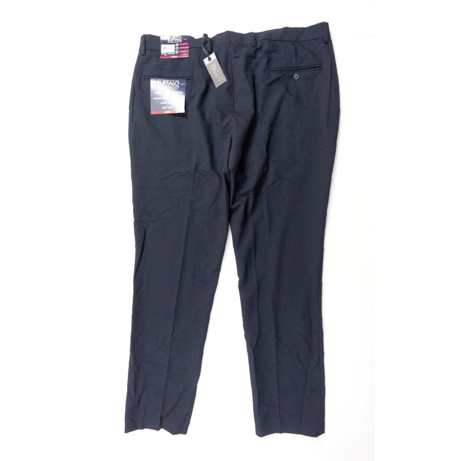Buffalo David Bitton Buffalo by David Bitton Mens Trent Pant 38x32 Blue Slim Fit Stretch Dress Pant Business Casual Formal Workwear Pants Regular Straight Front Velvet? Size US 38 / EU 54 - 6 Thumbnail