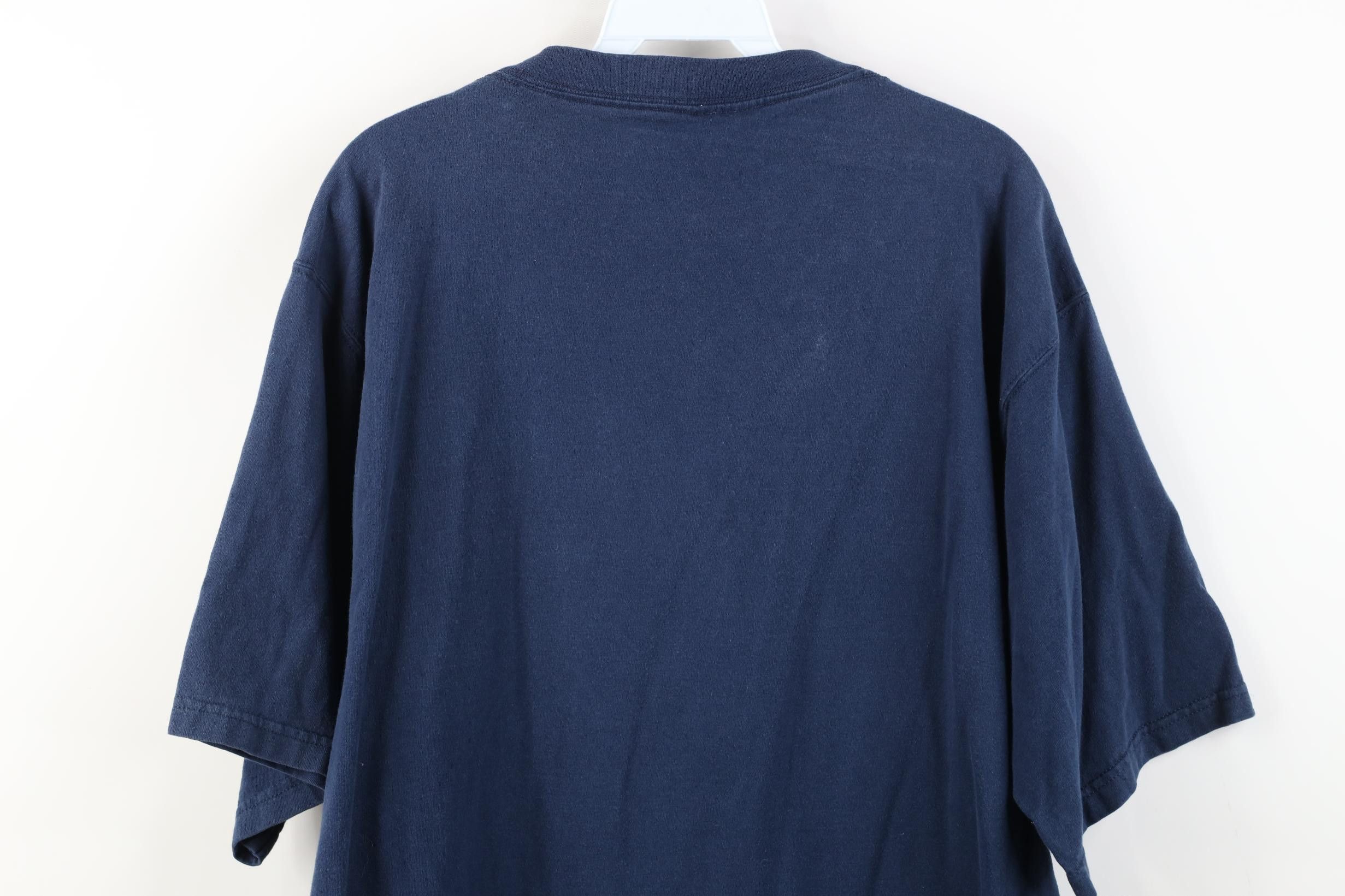 Vintage Vintage 90s Streetwear Blank Heavyweight Cotton T-Shirt Blue Size US L / EU 52-54 / 3 - 10 Thumbnail