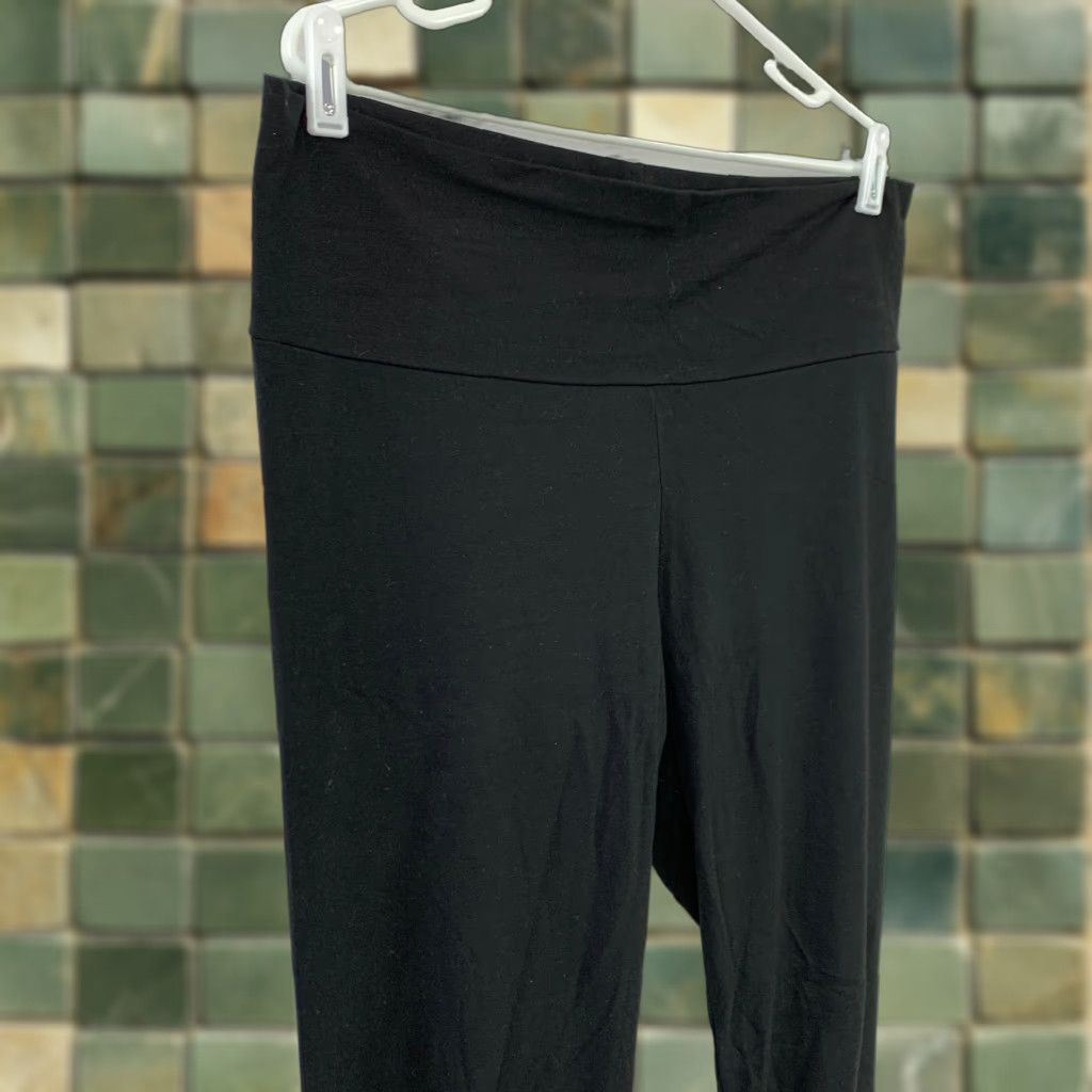 J.Crew J. Crew Black Foldover Waist Yoga Leggings XL NWT Leggings Women Athletic Activewear Slim Fit Pockets Stretch 32.5in Inseam Size 40" / US 18 - 1 Thumbnail