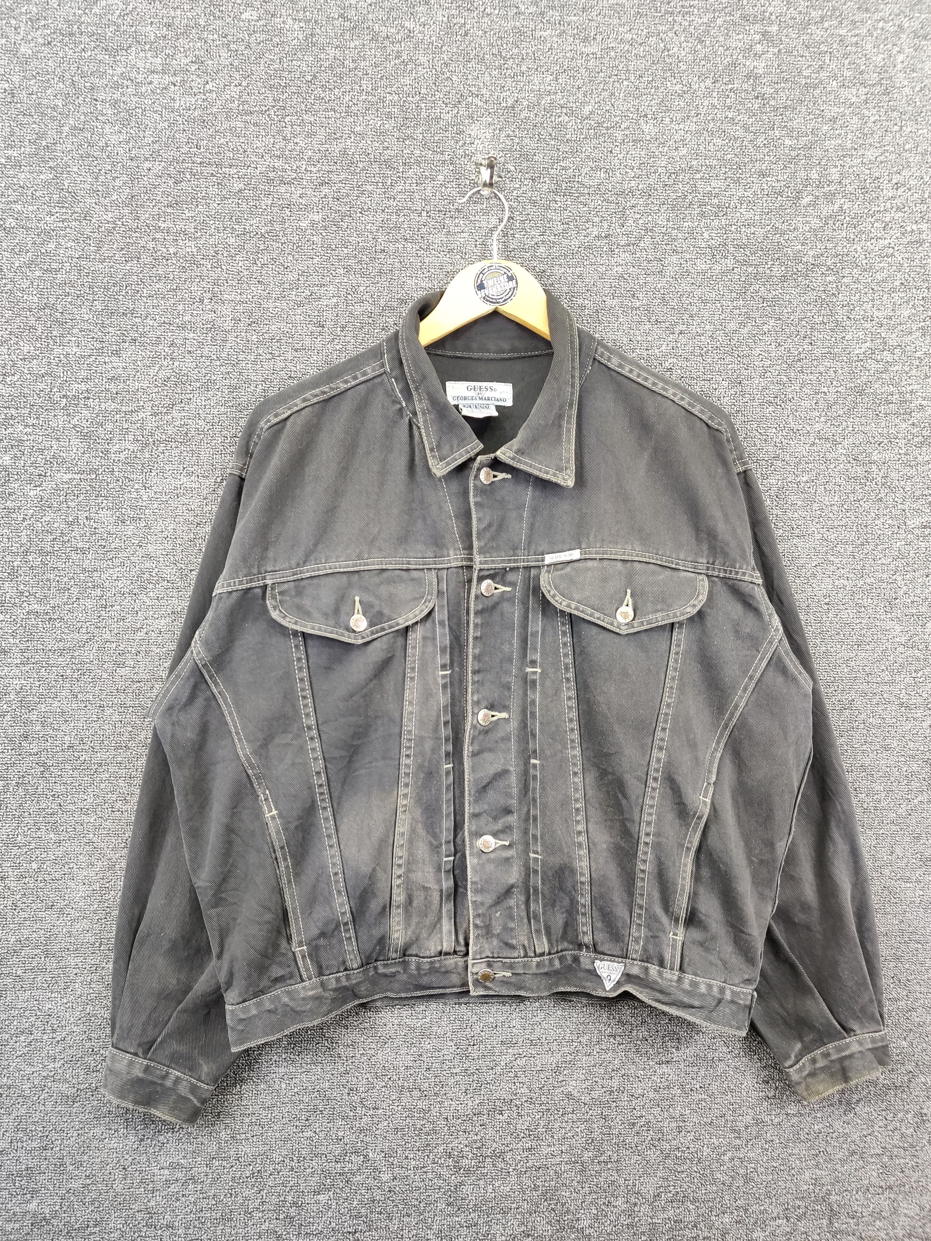 Georges Marciano Vintage 80's Guess Georces Marciano Denim Trucker Jacket Size US XL / EU 56 / 4 - 1 Thumbnail