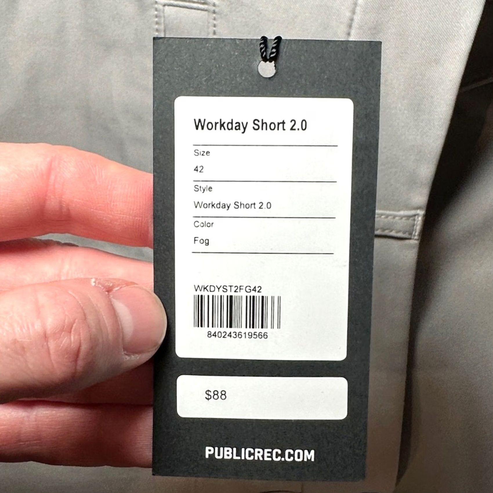 Vintage Public Rec Fog Workday 2.0 Performance Shorts Men 42 Regular Gray Chino 8in Inseam MS9857 Size US 42 / EU 58 - 7 Thumbnail
