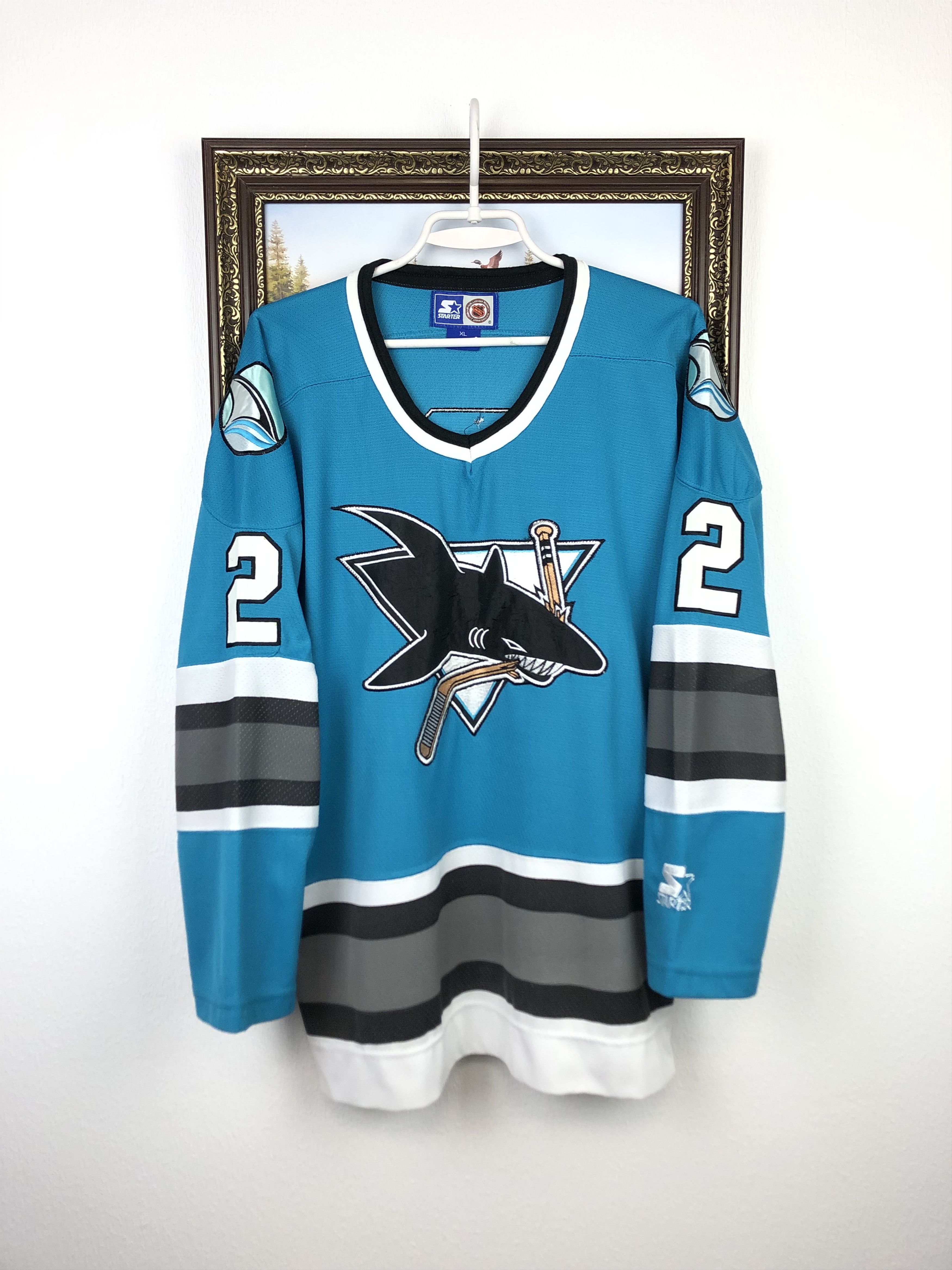 Vintage 90's Starter San Jose Sharks Hockey Jersey #2 Shirt
