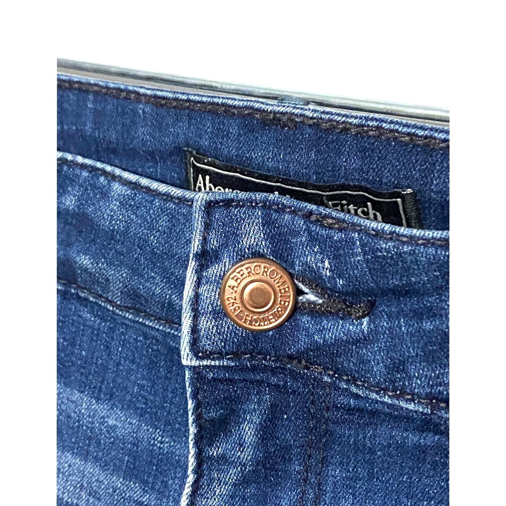 Abercrombie & Fitch Abercrombie & Fitch Signature Collection Super Skinny Jeans Womens 29 Distressed Grunge Punk Rock Denim Slim Stretch 5-Pocket Casual YeK Size 29" - 6 Thumbnail