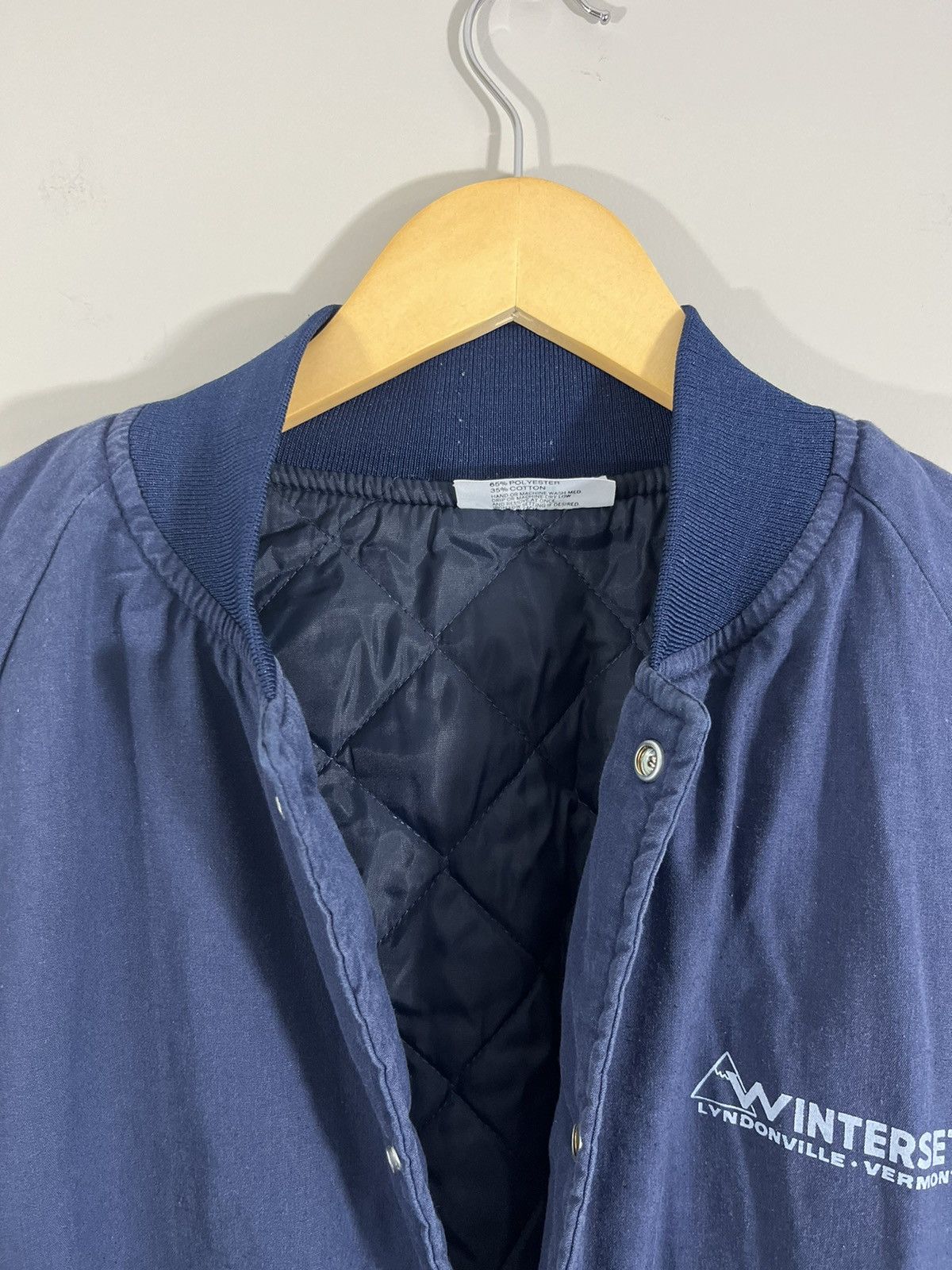 Vintage Vintage Sun Faded Navy Blue Boxy Quilted Bomber Jacket Size US L / EU 52-54 / 3 - 5 Thumbnail
