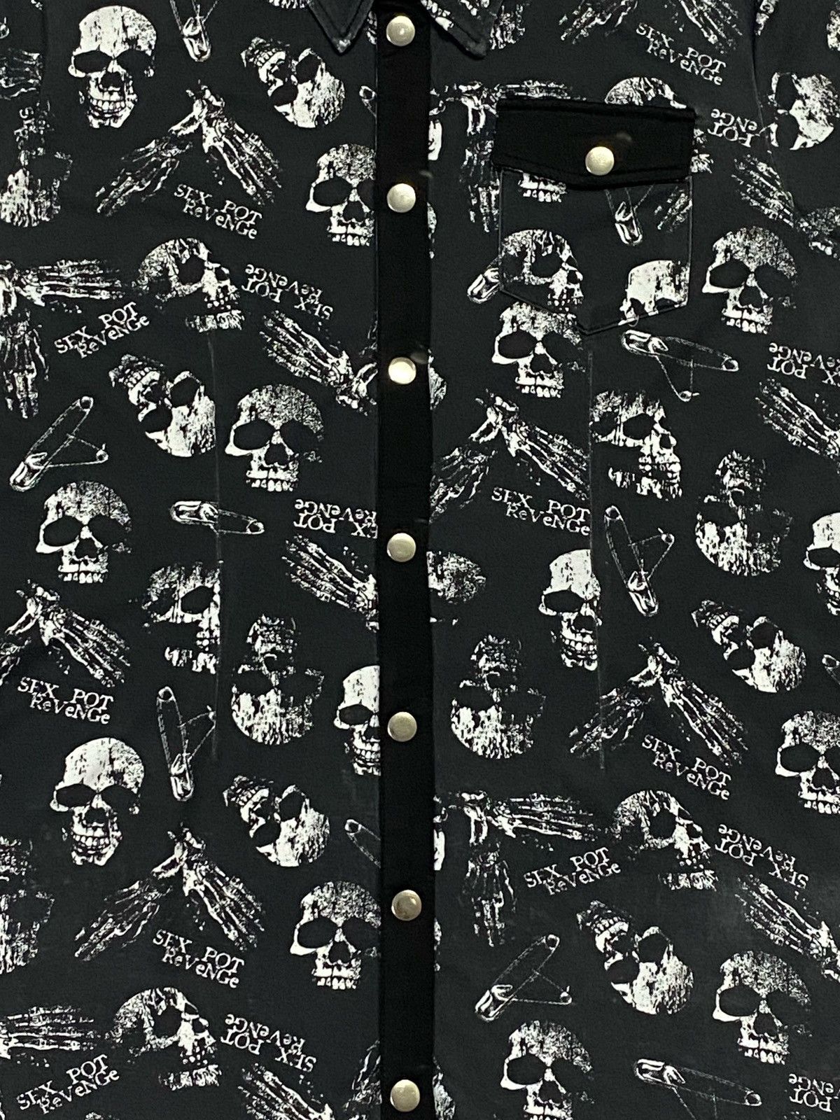 Sex Pot ReVeNGe Sex Pot Revenge Skull Full Print Stretch Shirt Snep Button Size US L / EU 52-54 / 3 - 13 Thumbnail