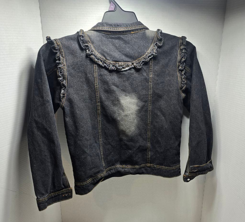 The Unbranded Brand Girls Mud Kingdom Black Ruffle Jean Jacket Size 10 Size M / US 6-8 / IT 42-44 - 9 Thumbnail