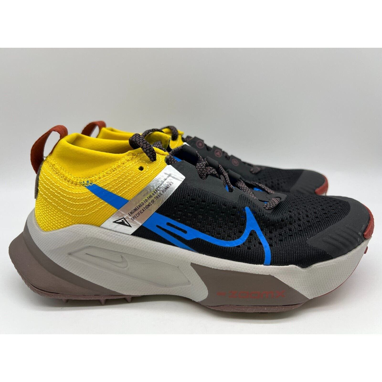 image of Nike Zoomx Zegama Trail Black Yellow Blue Brown Women's 6.5 Shoes