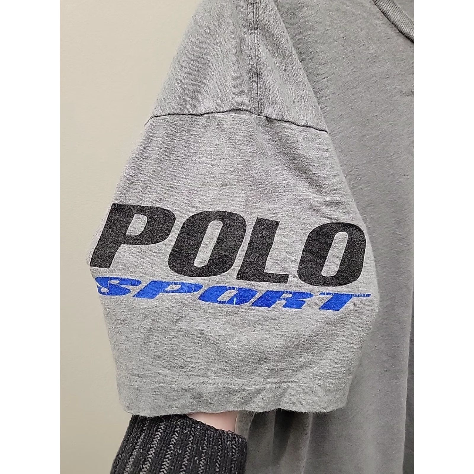 Polo Ralph Lauren VINTAGE POLO SPORT Ralph Lauren Graphic T-Shirt Mens L Gray Short Sleeve Crew Neck Size US L / EU 52-54 / 3 - 4 Thumbnail