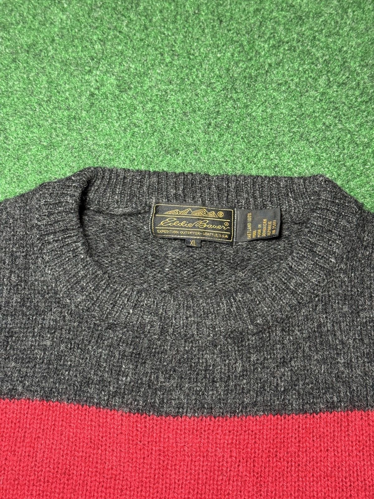 Eddie Bauer Vintage 90s Eddie Baur Wool Striped XL Crewneck Sweater Size US XL / EU 56 / 4 - 2 Thumbnail