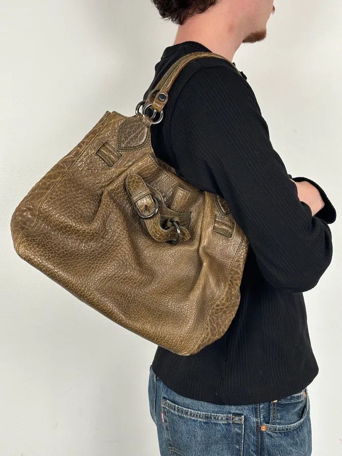 Moschino 2000s Moschino Brown Leather Shoulder Bag Size ONE SIZE - 3 Thumbnail