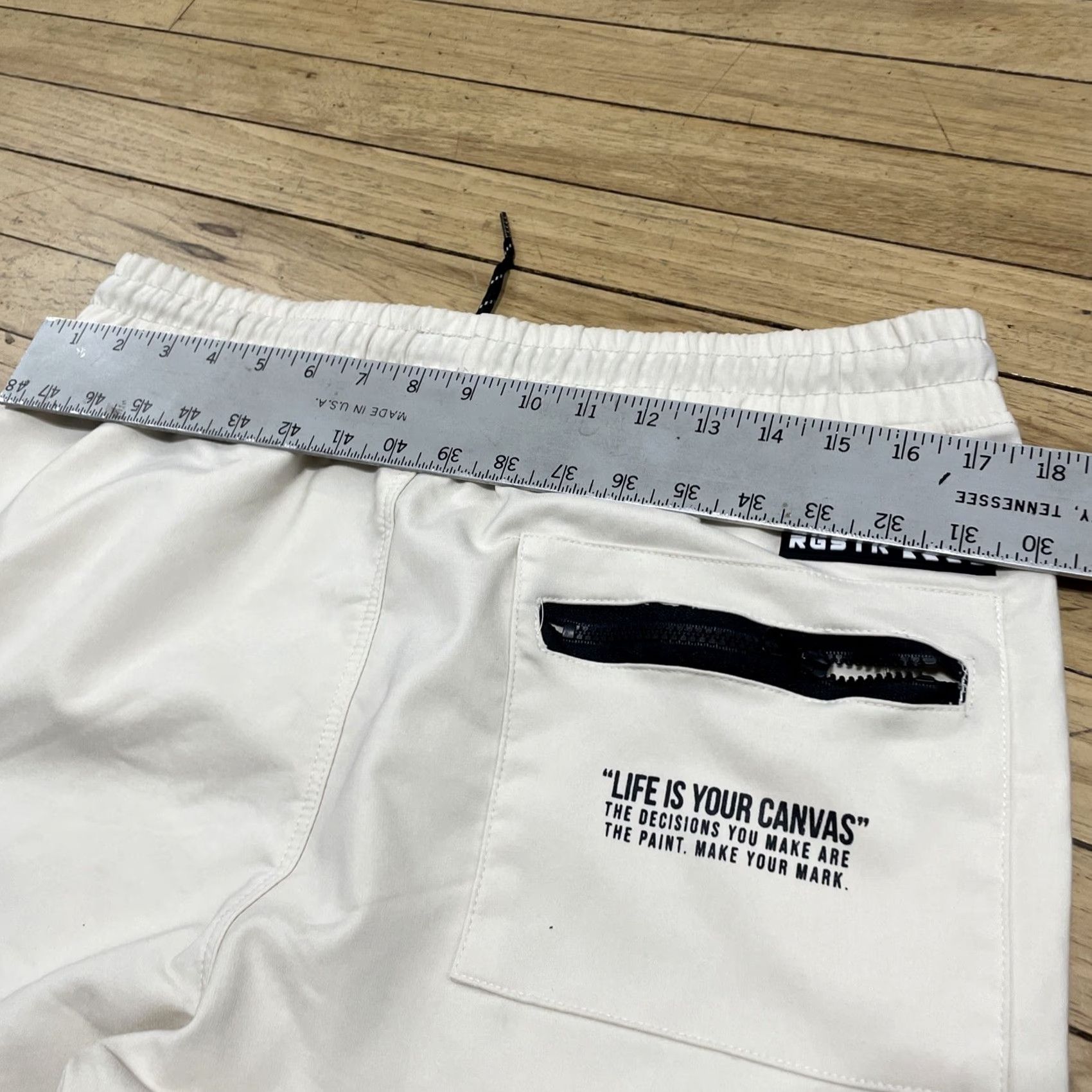 Vintage RGSTR Jogger Streetwear Pants Adult XL Lounge Sweat Pants Cream Old Money Grunge Slim Pocket Drawstring Size US 29 - 6 Thumbnail