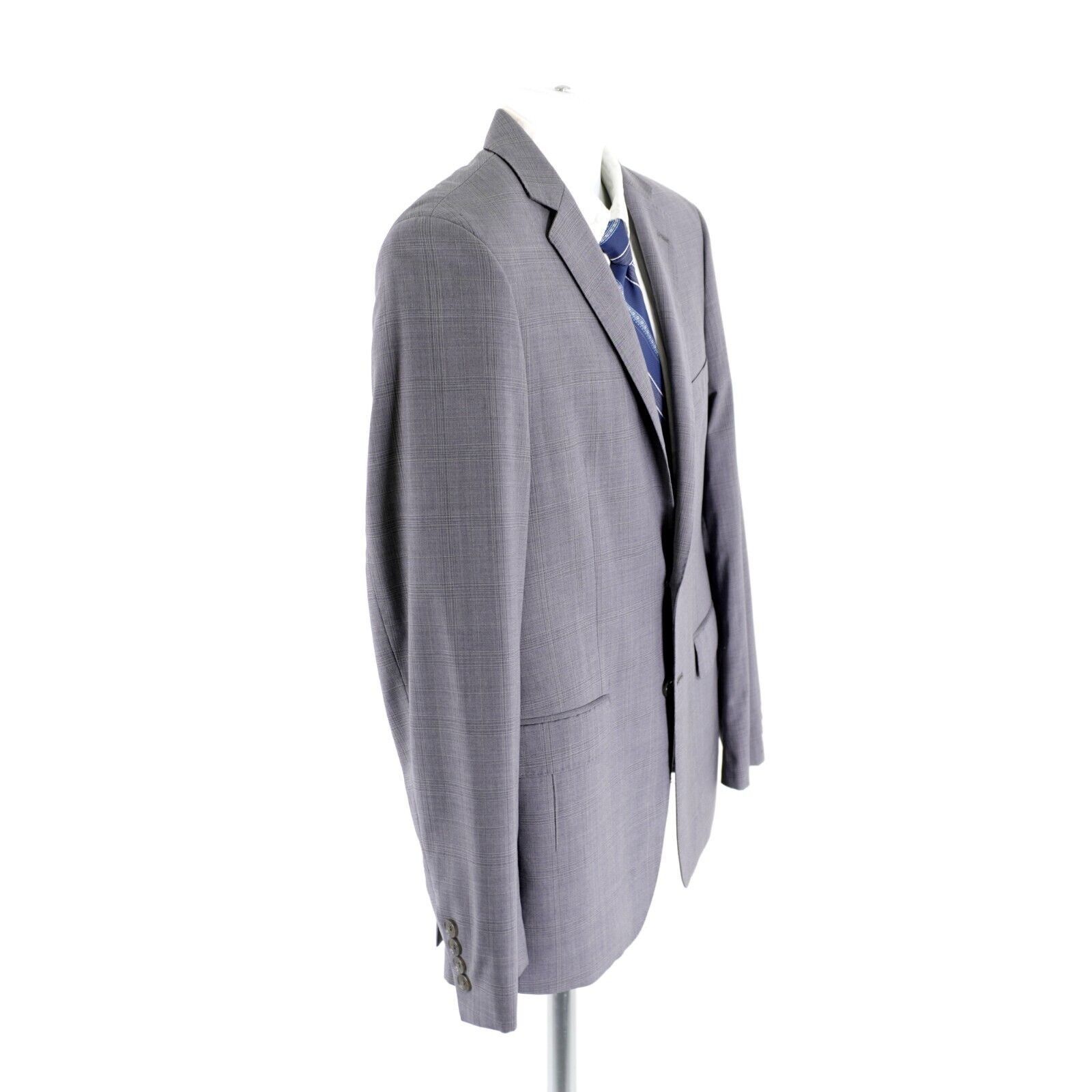 Calvin Klein Calvin Klein Wool Gray Plaid Windowpane 2 Button Blazer 38S Size 38S - 8 Thumbnail