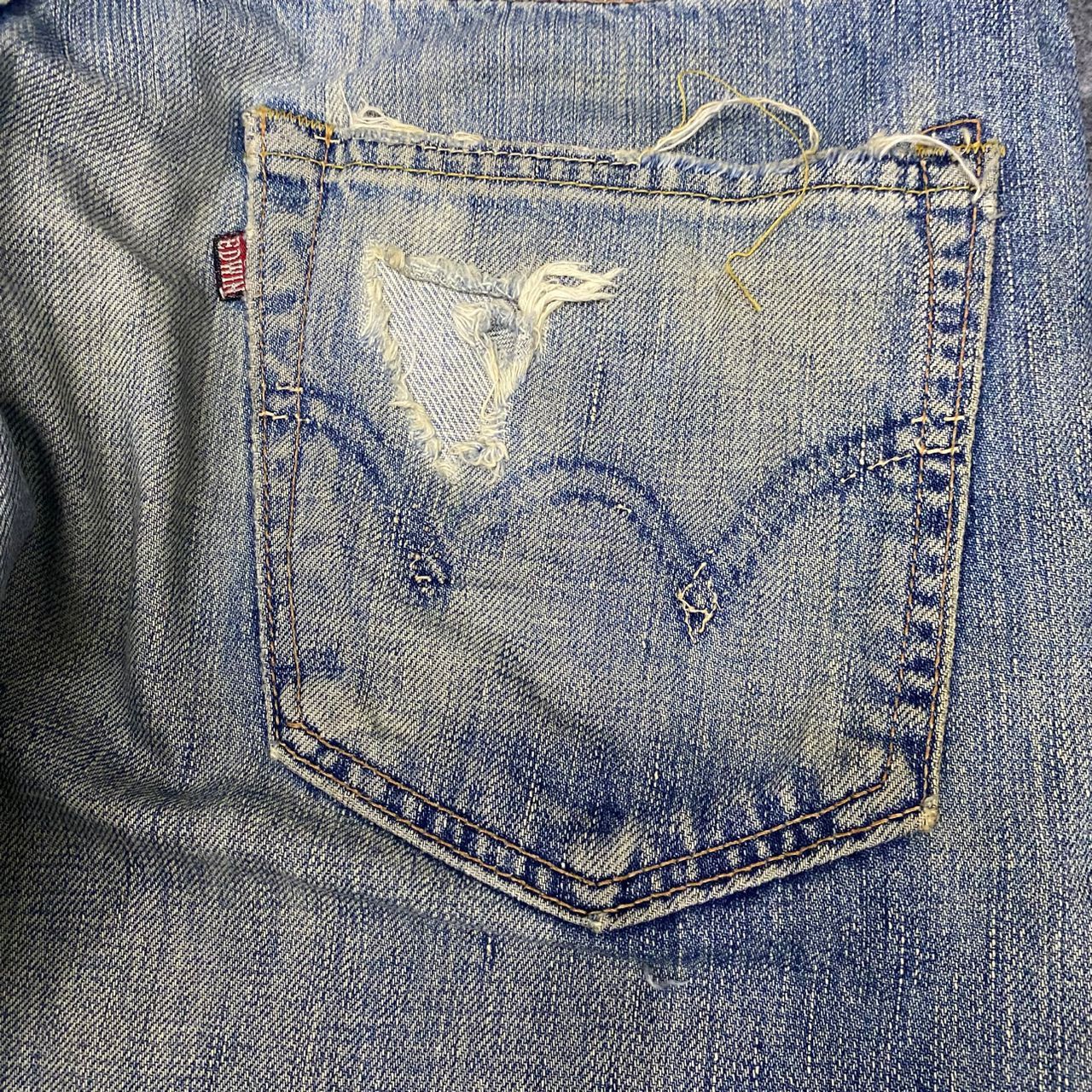 If Six Was Nine Vintage Edwin 504 Distressed Denim Kurt Cobain Style Size US 33 - 12 Thumbnail