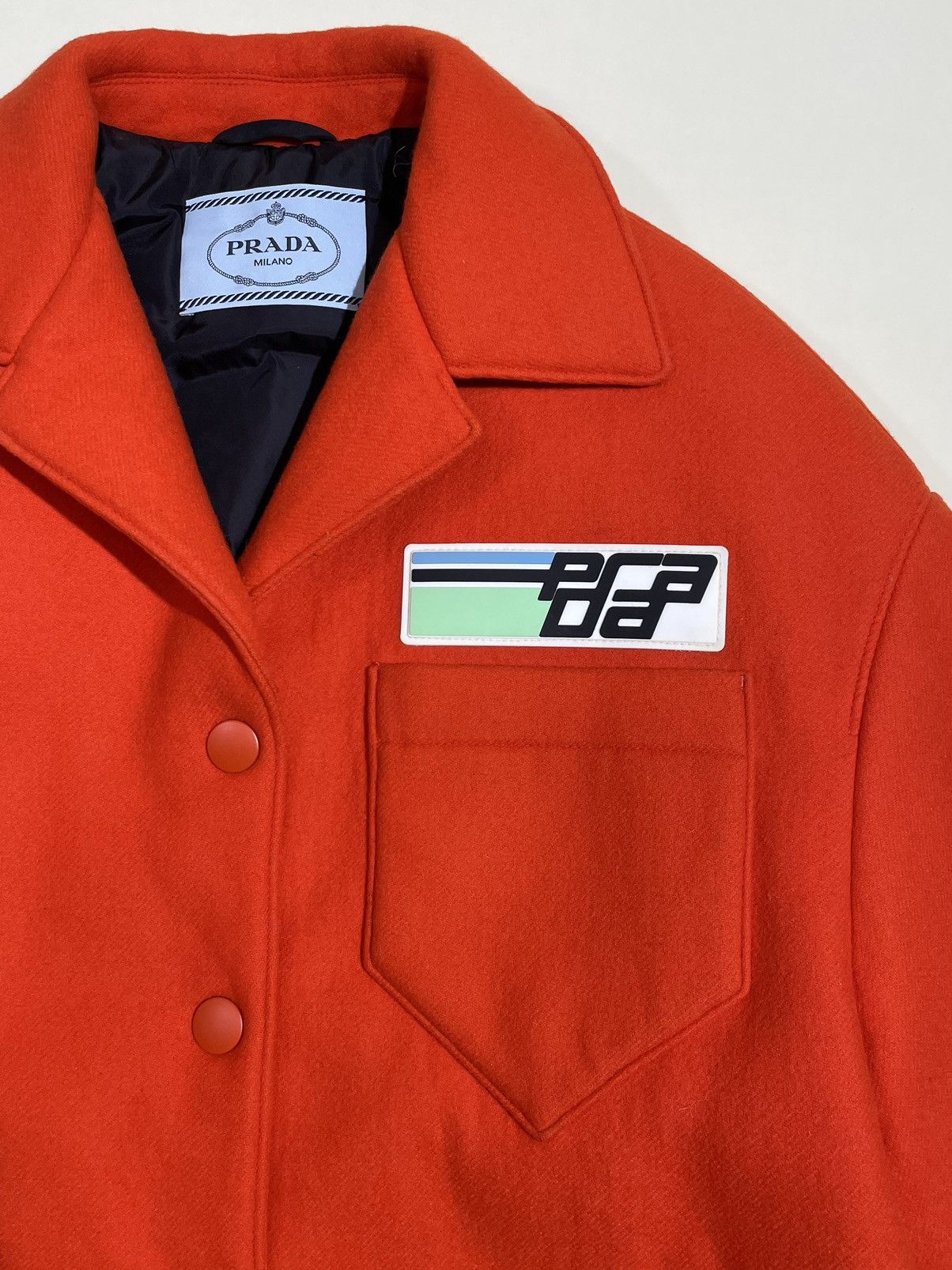 Prada AW18 Logo Patch Padded Wool Shirt/Jacket Size US M / EU 48-50 / 2 - 4 Thumbnail