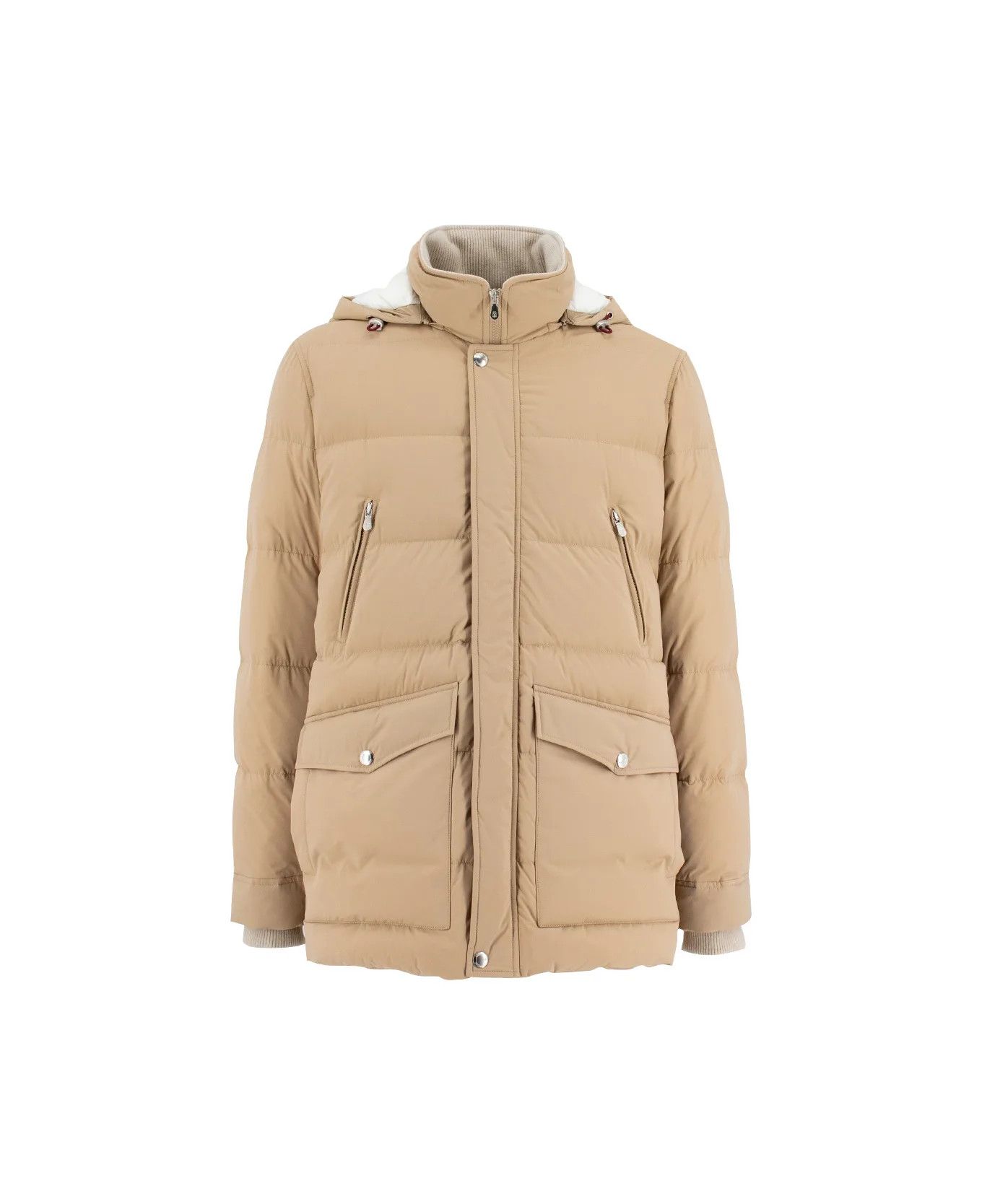 Brunello Cucinelli 0924 Wr Padded Jacket in Medium Beige Size US XL / EU 56 / 4 - 1 Thumbnail