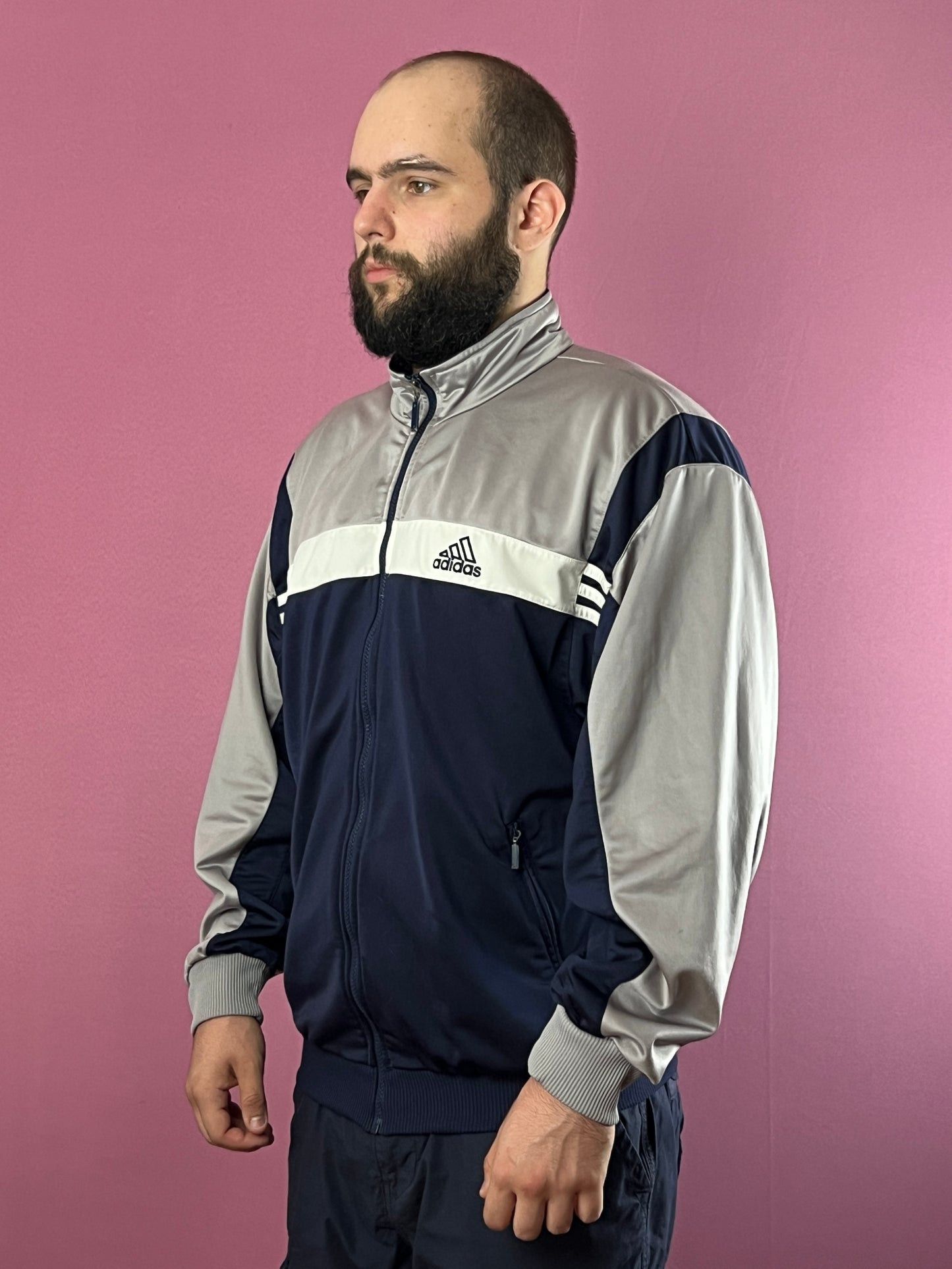 Adidas × Vintage 90s Adidas Back Logo Vintage Men's Track Jacket - L Size US L / EU 52-54 / 3 - 1 Thumbnail