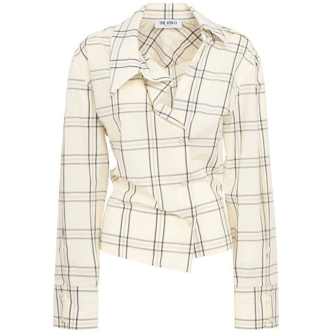 THE ATTICO White Check Cotton Shirt New And Authentic (Women