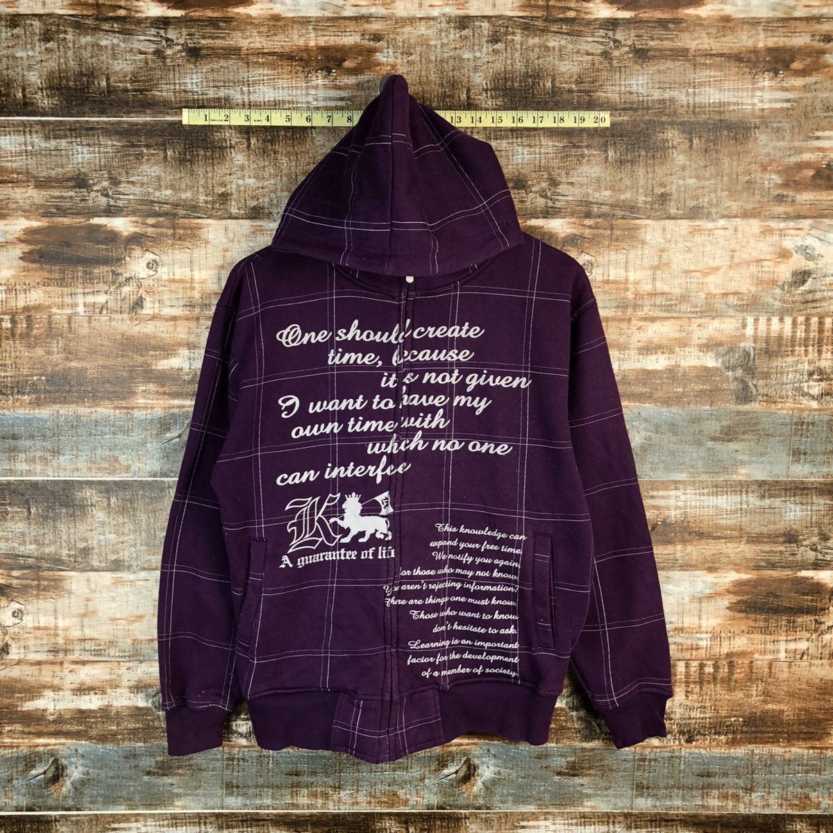 Japanese Brand Famock Purple art vintage Hoodie sweatshirt #A1275 Size US M / EU 48-50 / 2 - 1 Thumbnail