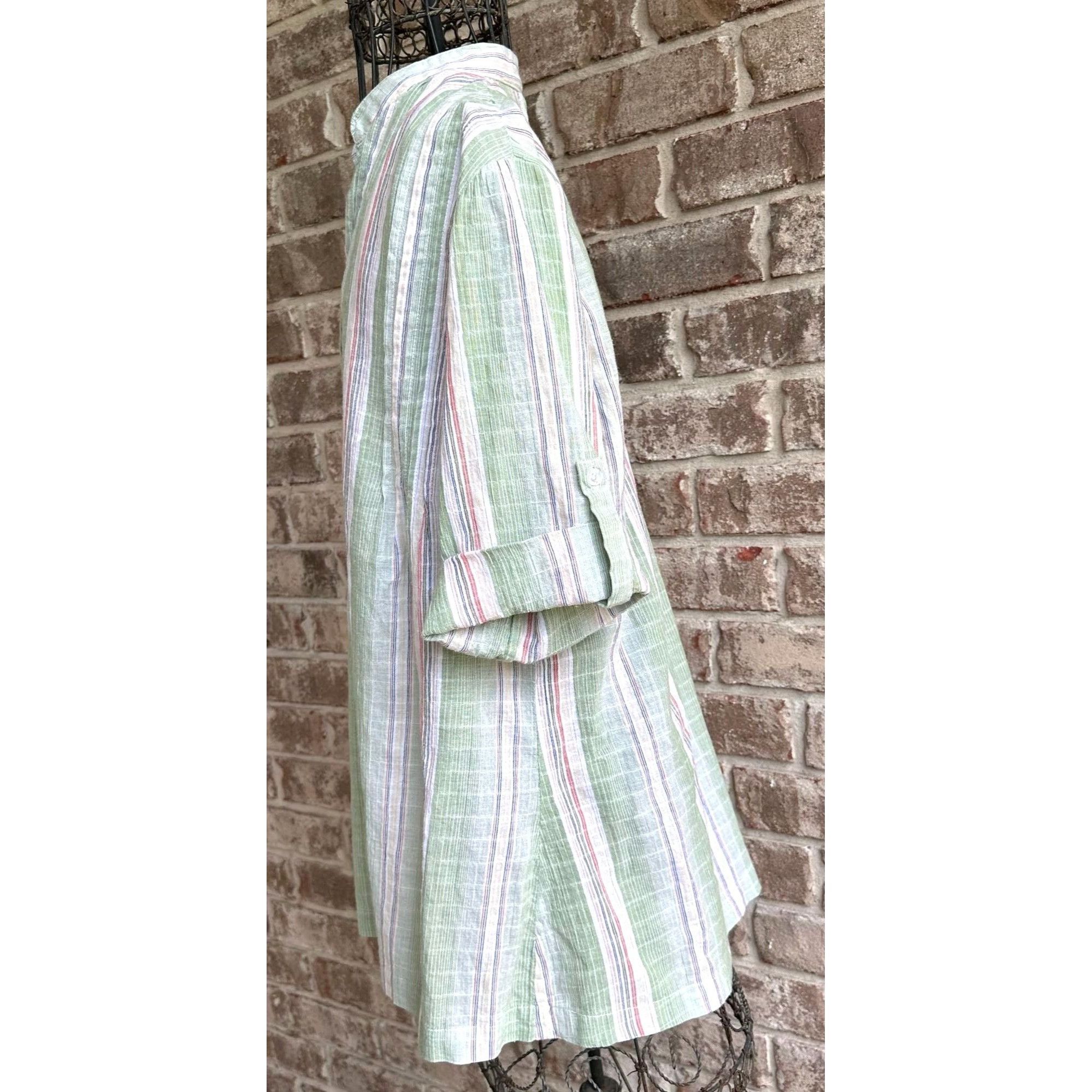 Other Soft Surroundings Tunic Top XS Extra Small Striped V Neck Ro Size XS / US 0-2 / IT 36-38 - 6 Thumbnail