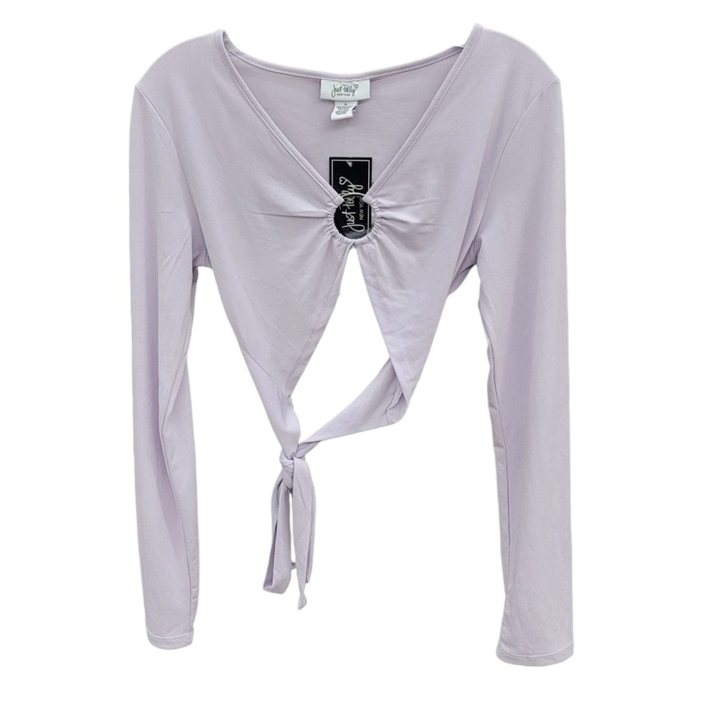 Other NWT Just Polly Lavender Long Sleeve Tie Waist Crop Top Size L / US 10 / IT 46 - 3 Thumbnail