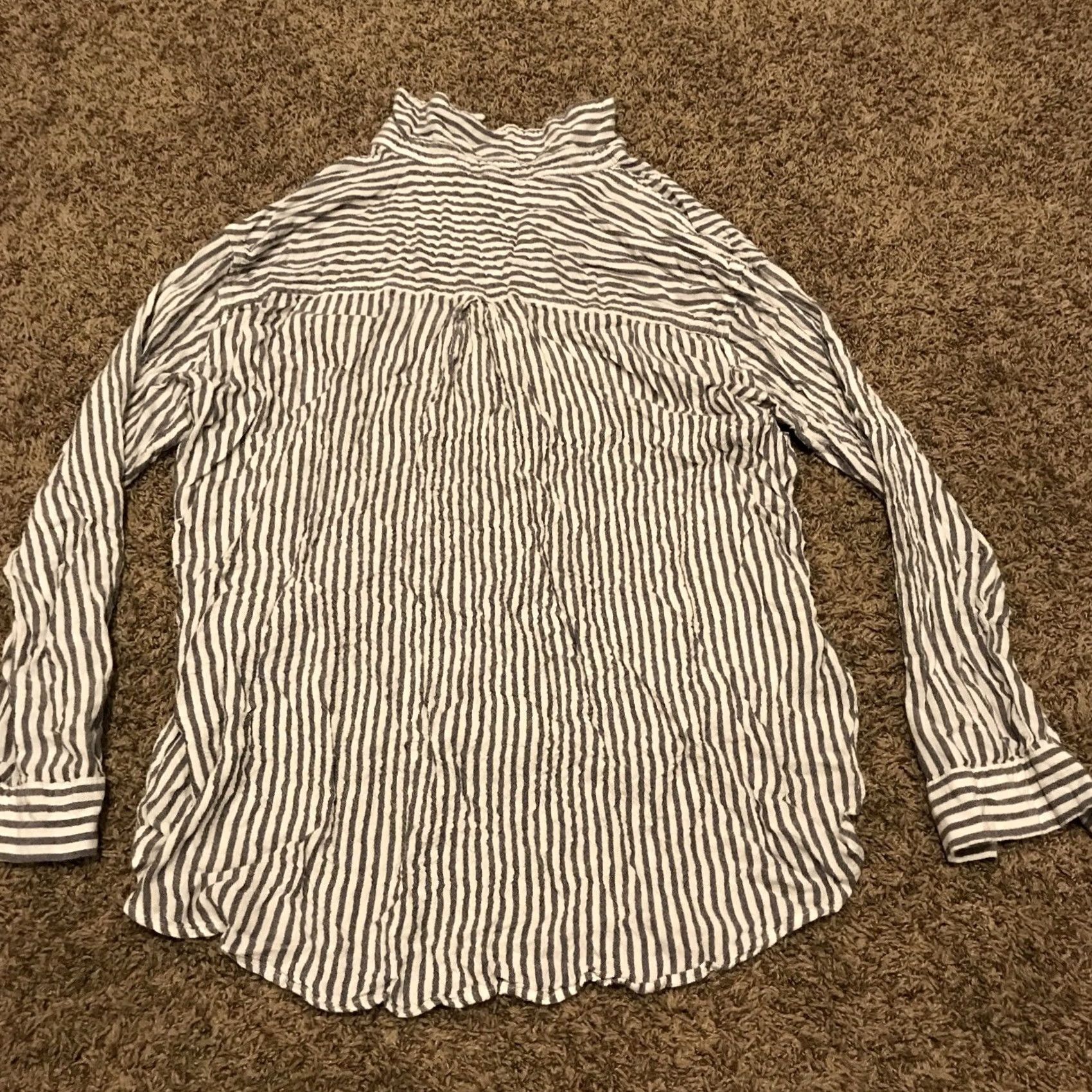Vintage VINTAGE Jane and Delancey White striped button down top Women's XL A25 Size XL / US 12-14 / IT 48-50 - 3 Thumbnail
