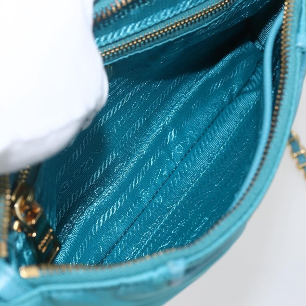Prada Prada Nylon Chain Shoulder Bag Turquoise Size ONE SIZE - 7 Thumbnail
