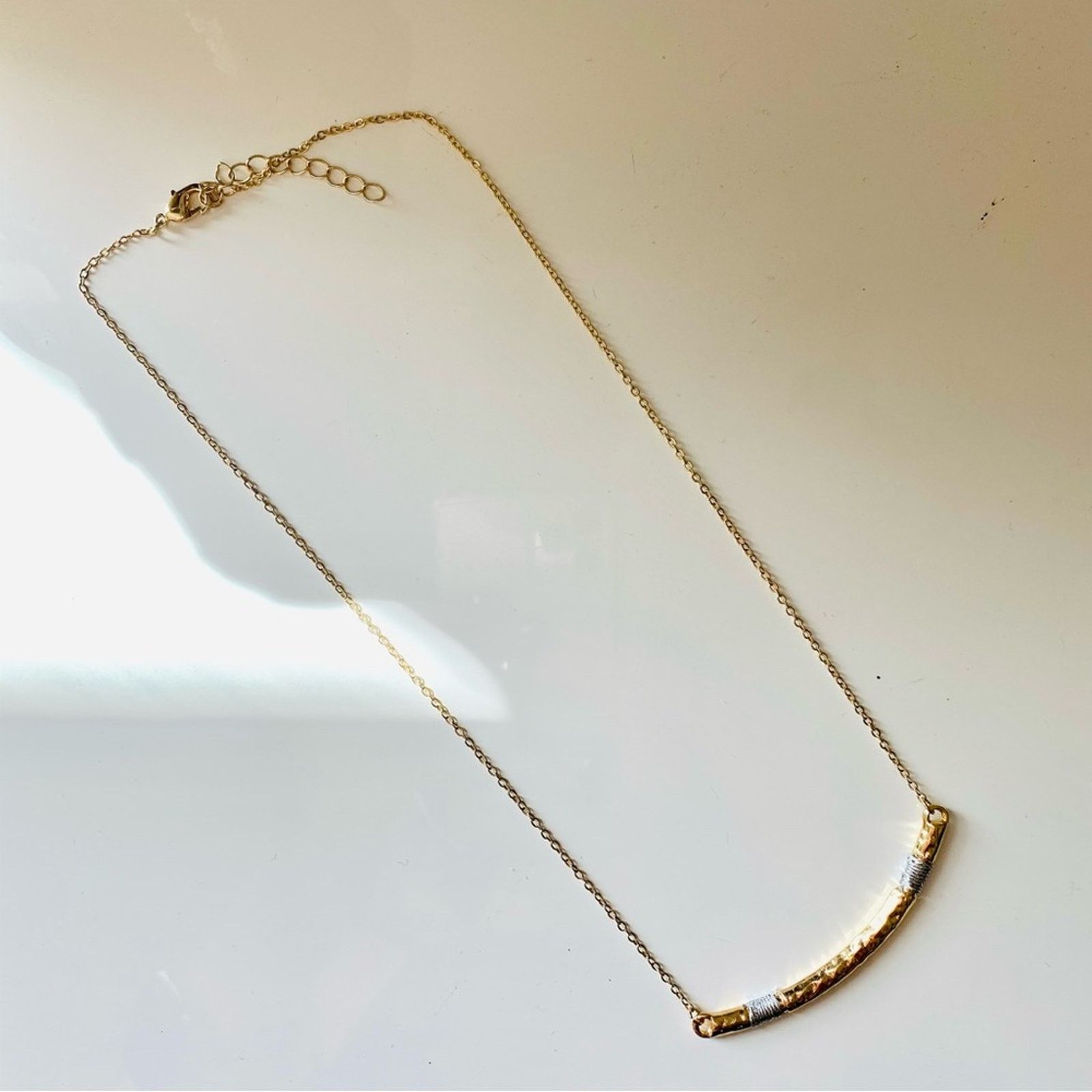 Nordstrom NEW NORDSTROM REVOLVE Gold Silver Wrap Bar Necklace Jewelry Size ONE SIZE - 4 Thumbnail