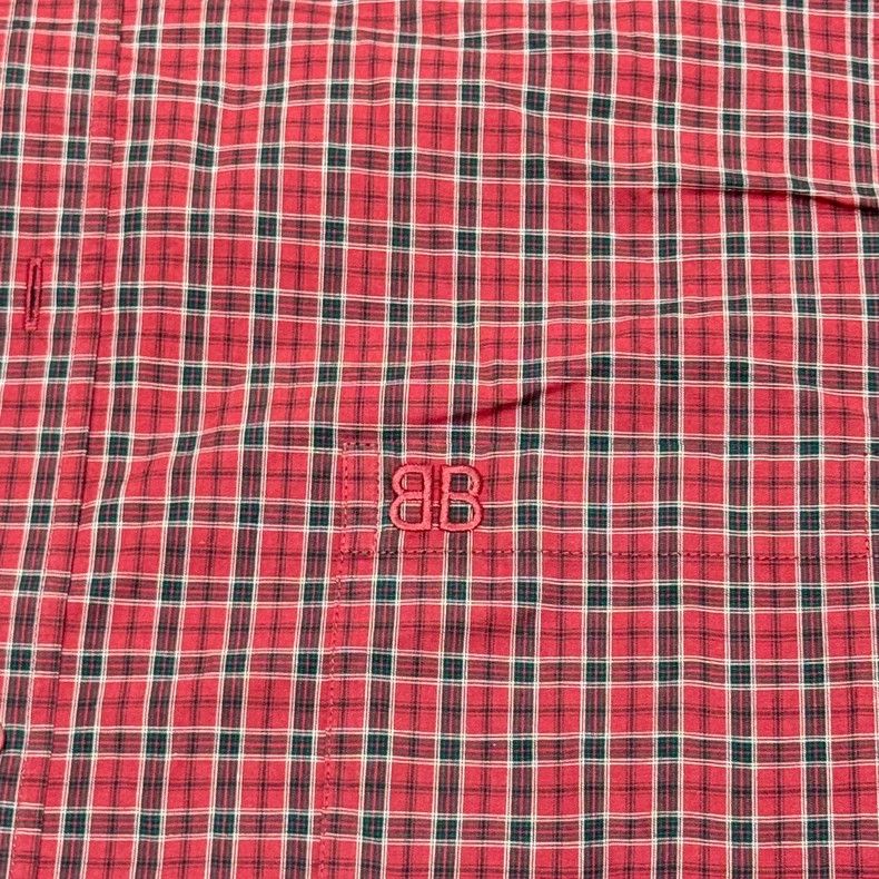 Balenciaga Balenciaga size 38 Red Plaid Wide Edition Casual Long Slee Size L / US 10 / IT 46 - 5 Thumbnail