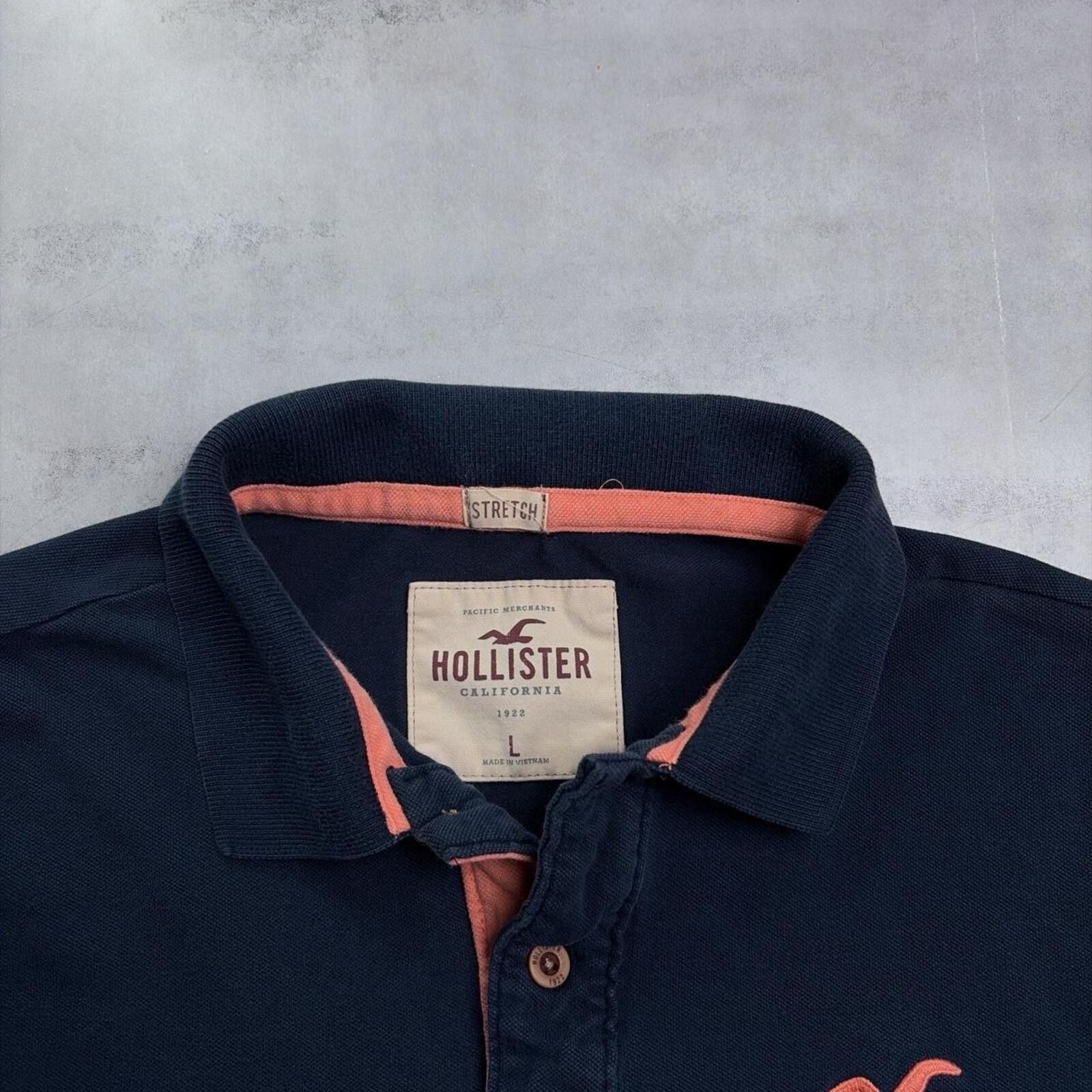 Other Y2K Navy Hollister Surf Grunge Polo Shirt Size L / US 10 / IT 46 - 6 Thumbnail