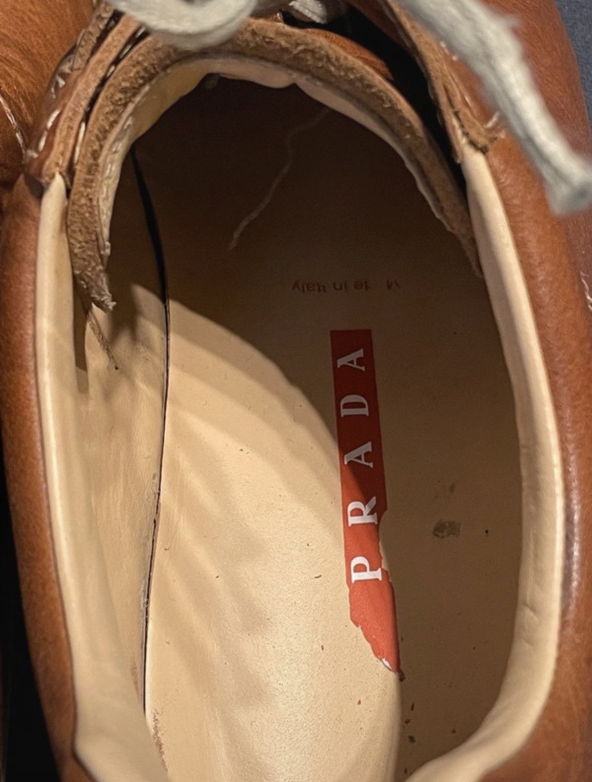 Prada Vintage Prada Men's Tan Brown Leather Lace Up Casual Shoes Size US 11 / EU 44 - 13 Thumbnail