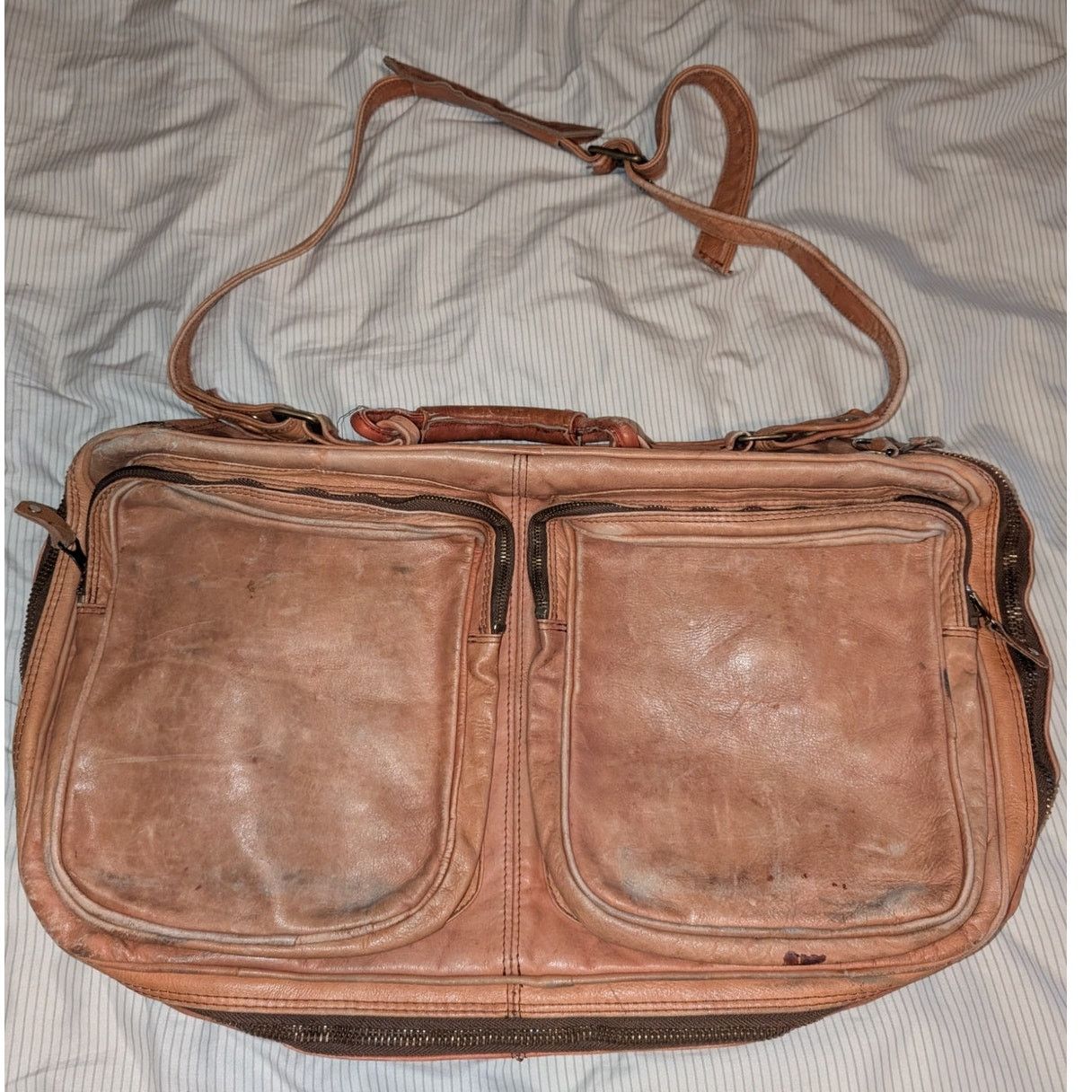 Handmade Handmade Vintage Leather Bag Satchel Columbia 20" x 10" Size ONE SIZE - 1 Thumbnail